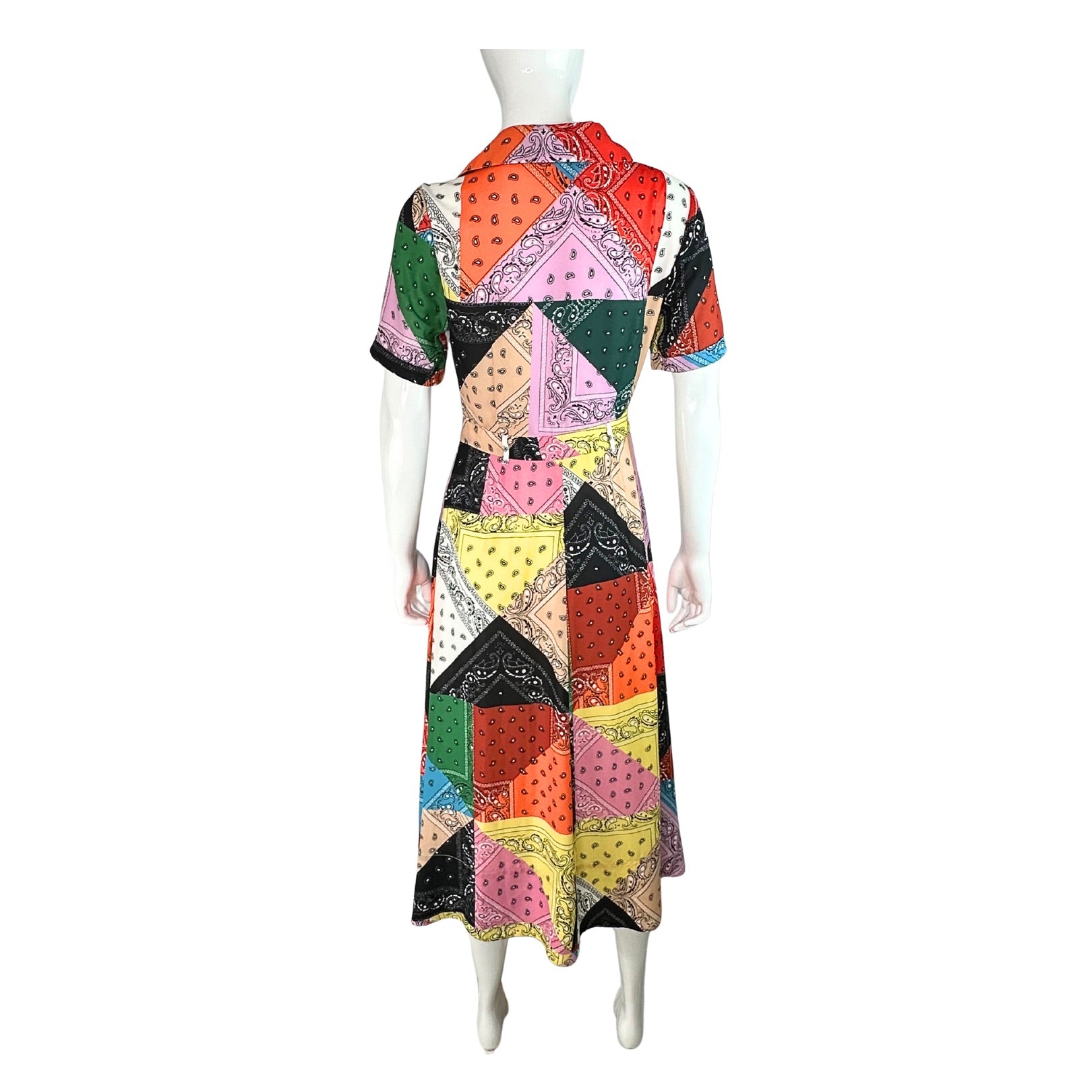 Staud Giorgiana Patchwork Midi Dress