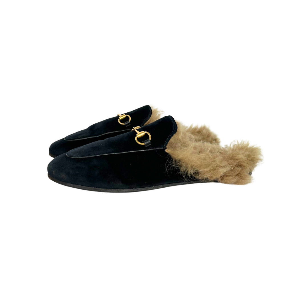 Gucci Princetown Fur-lined Mules