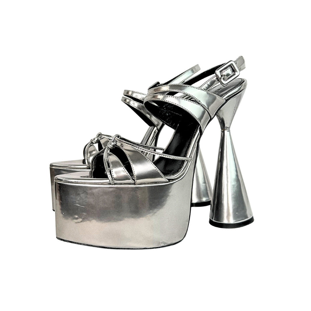 Daccori Belle Silver Platform Sandals