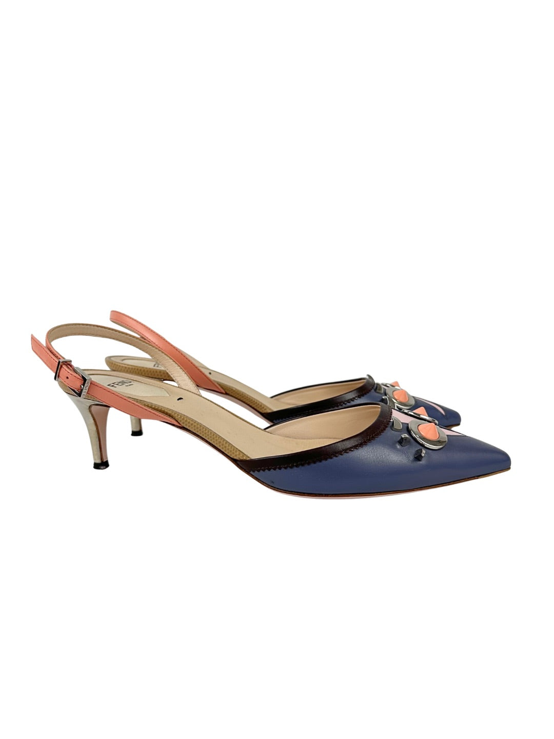 Fendi Monsters Eye Slingback Pumps