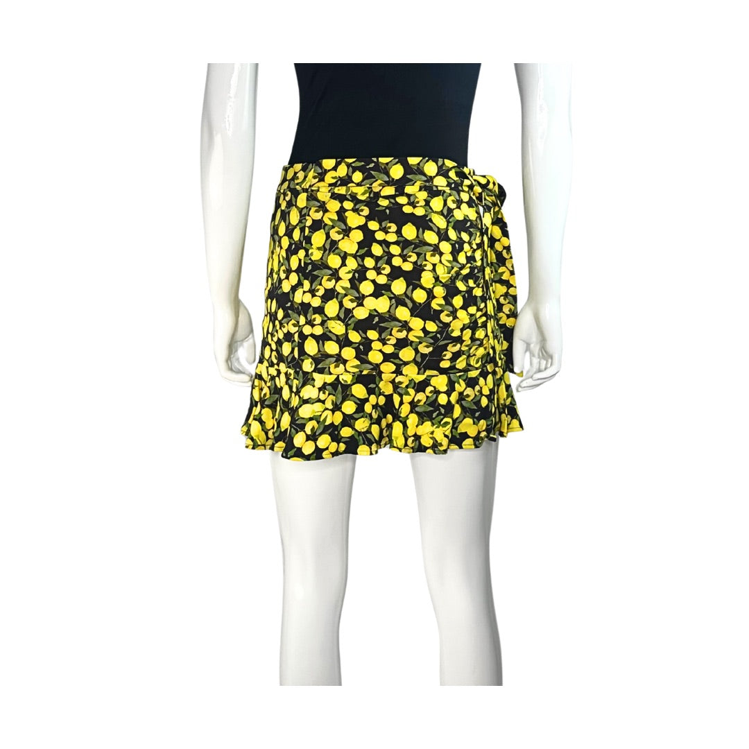 Parker Lemon Print Ruched Mini Skirt