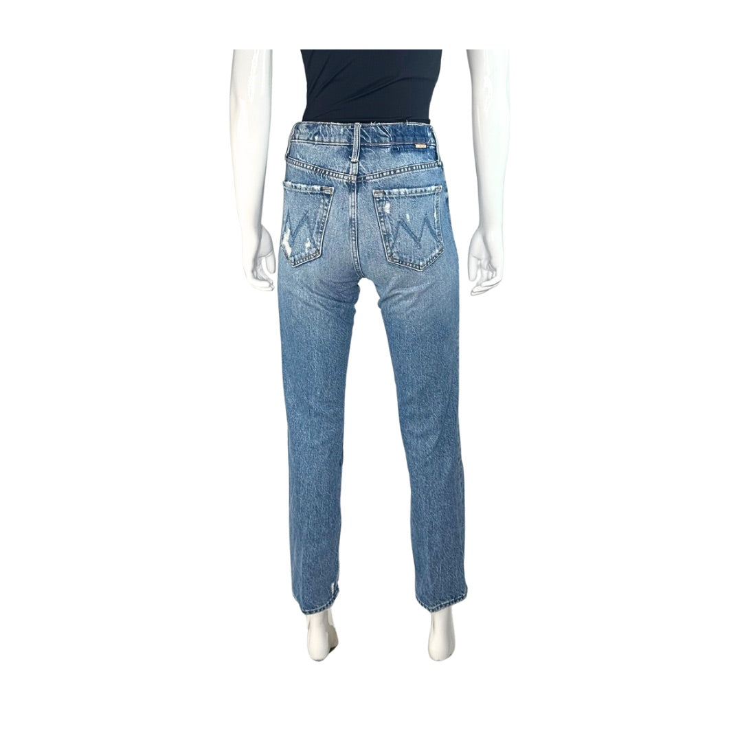 Mother Superior Straight Leg Ripped Jeans