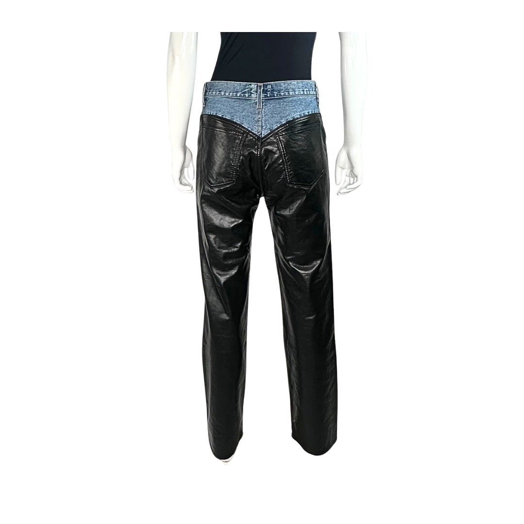 AGOLDE Harley Denim and Leather Jeans