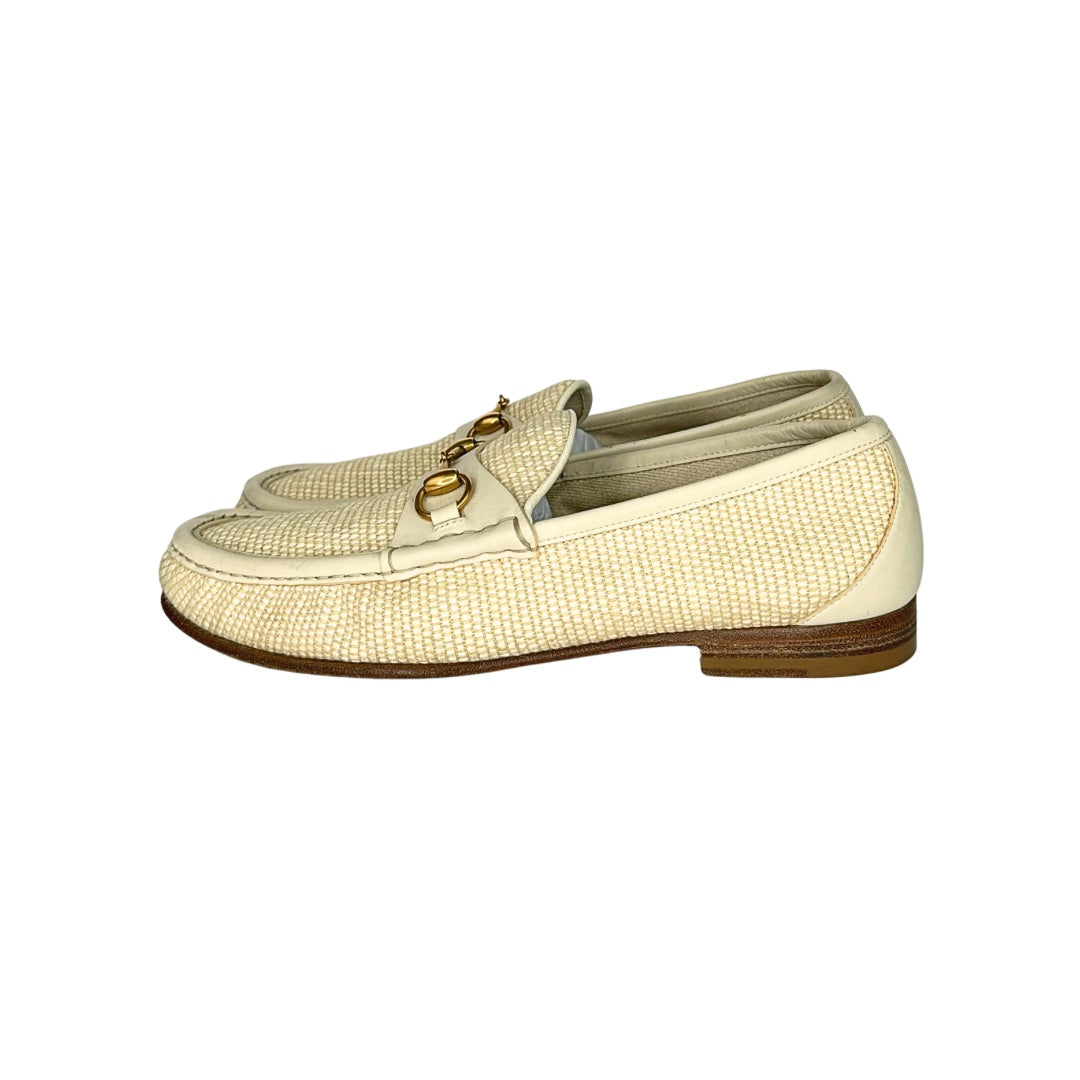 Gucci Horsebit Raffia Loafers
