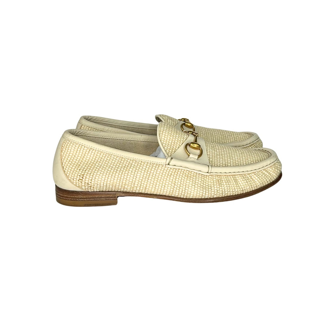 Gucci Horsebit Raffia Loafers