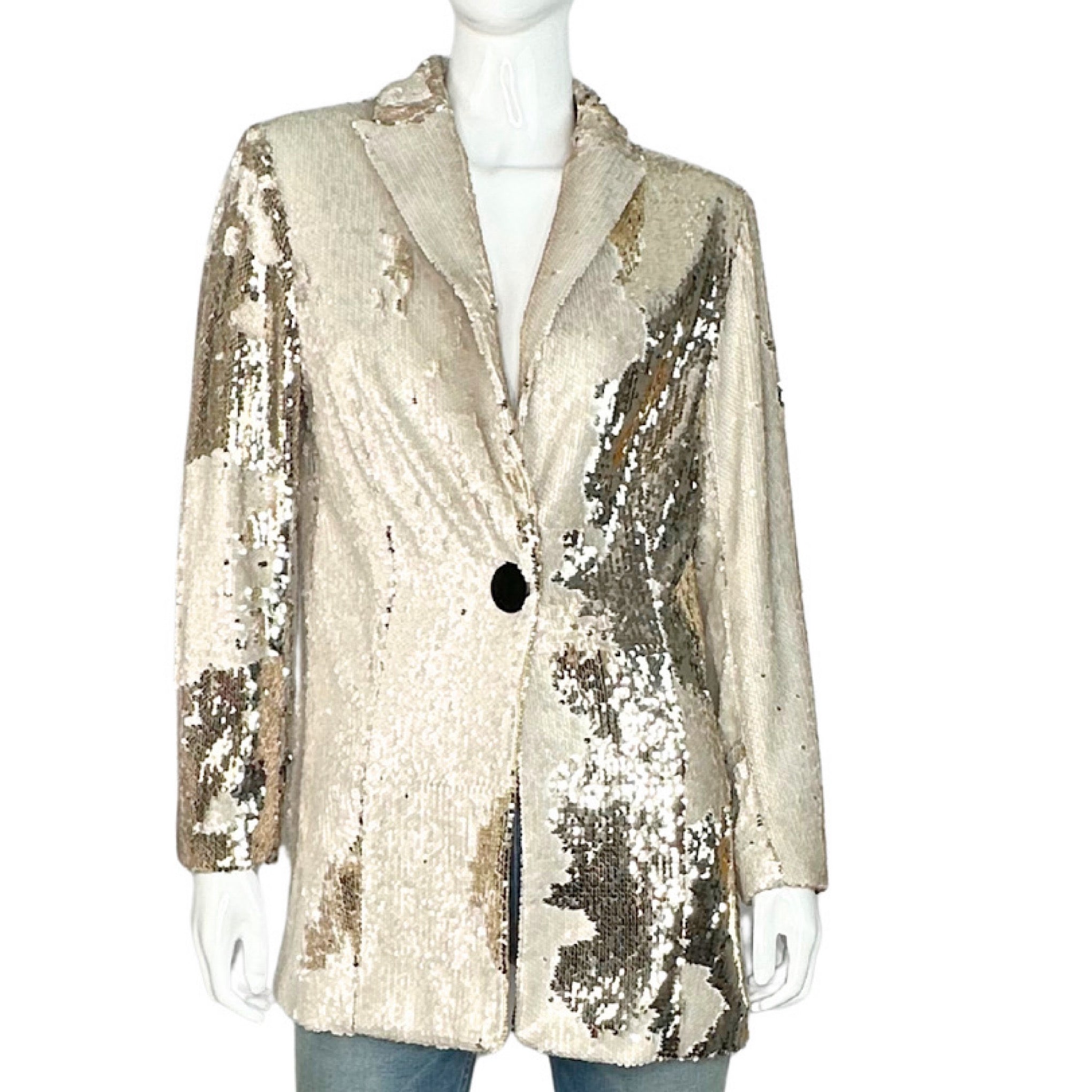 Uterque Sequin Oversized Blazer