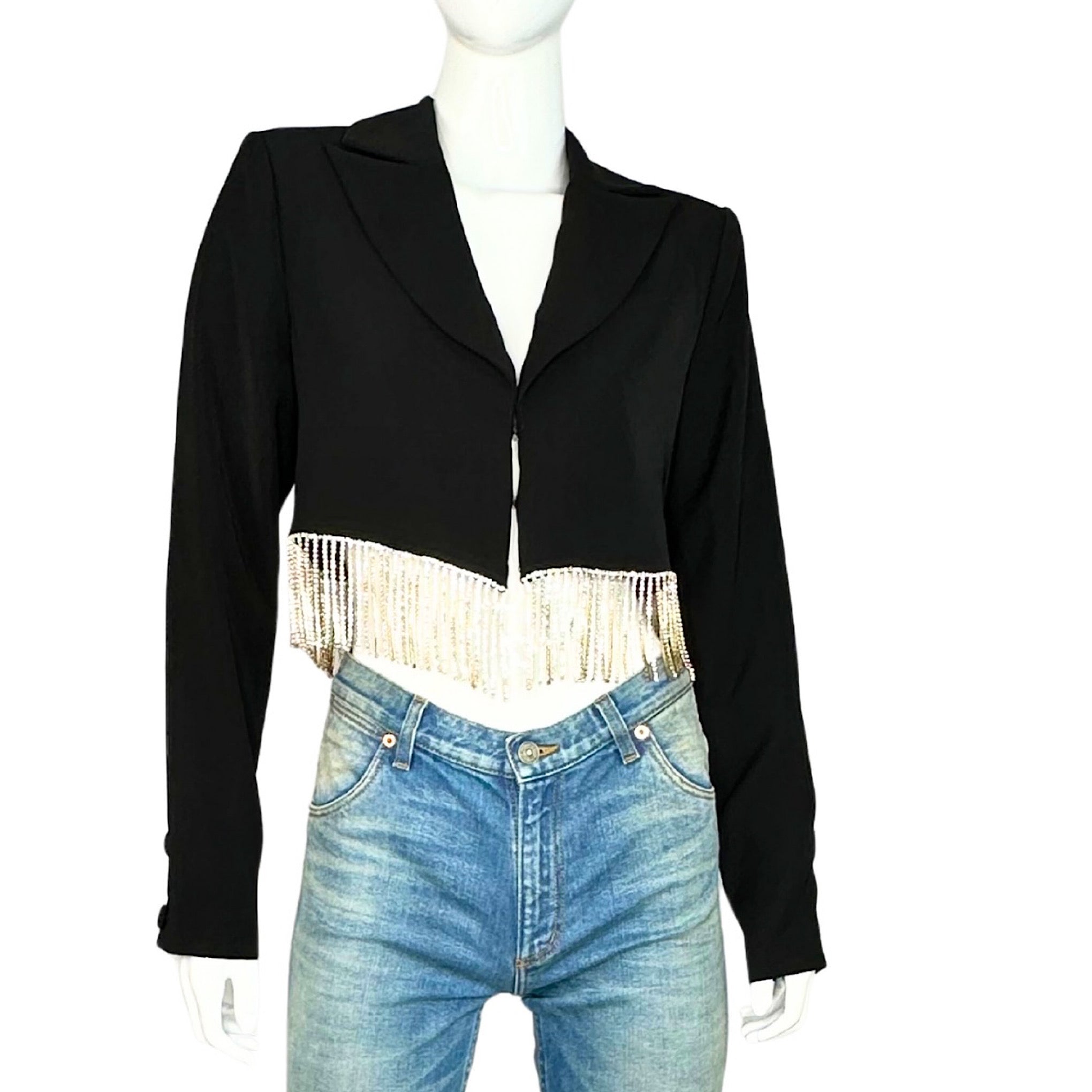 NBD Rhinestone Cropped Blazer