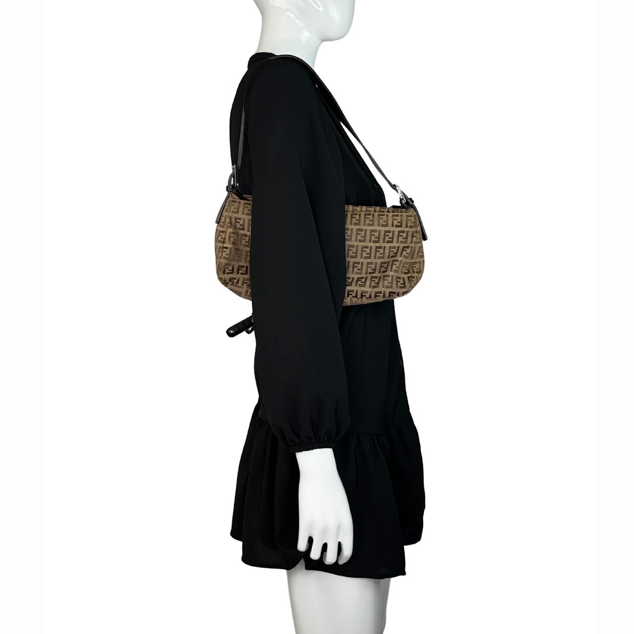 Fendi Zucchino Baguette Shoulder Bag