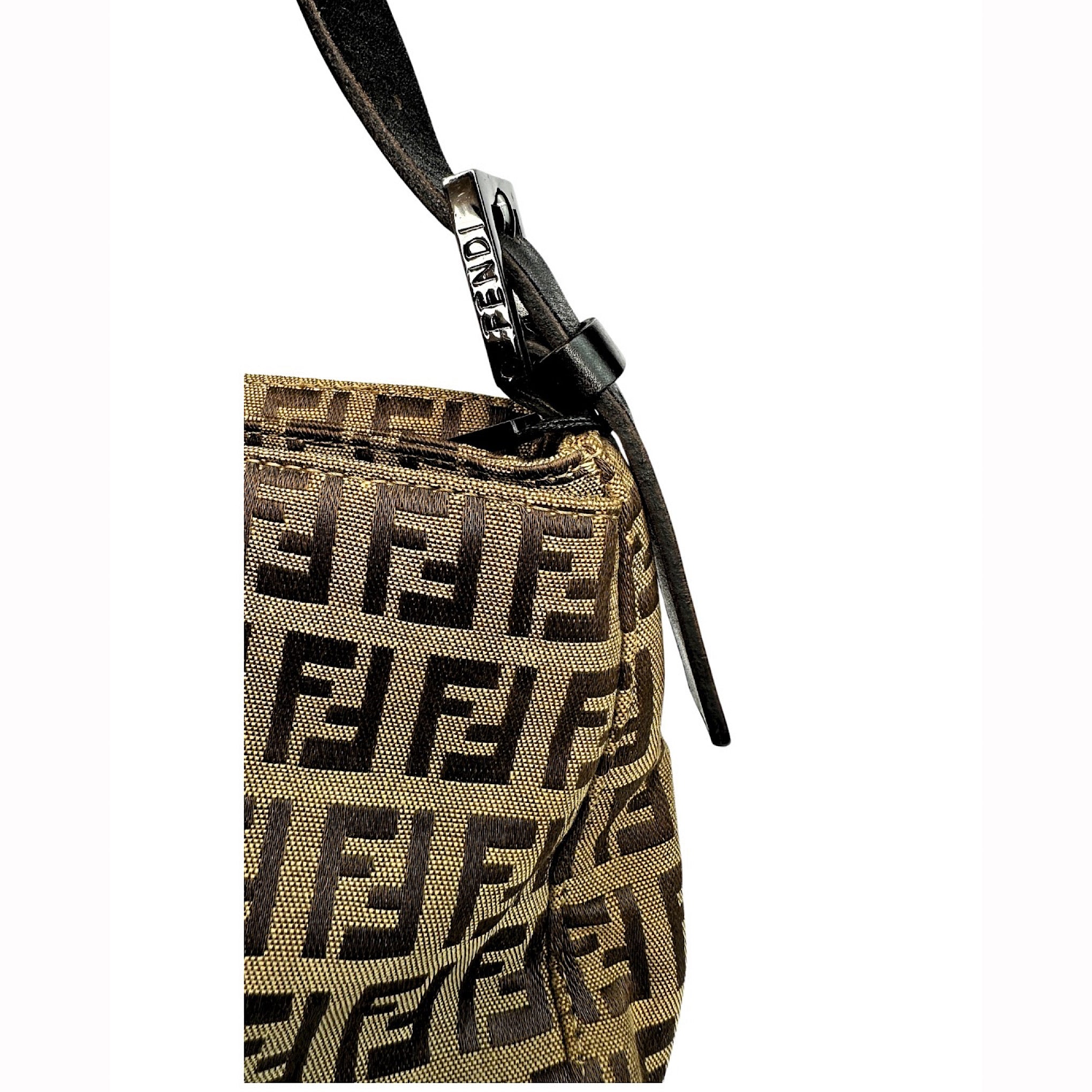 Fendi Zucchino Baguette Shoulder Bag