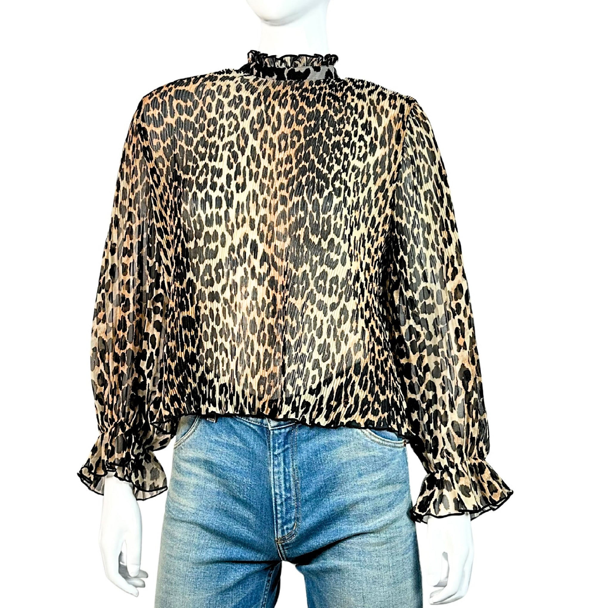 Ganni Mock Neck Blouse