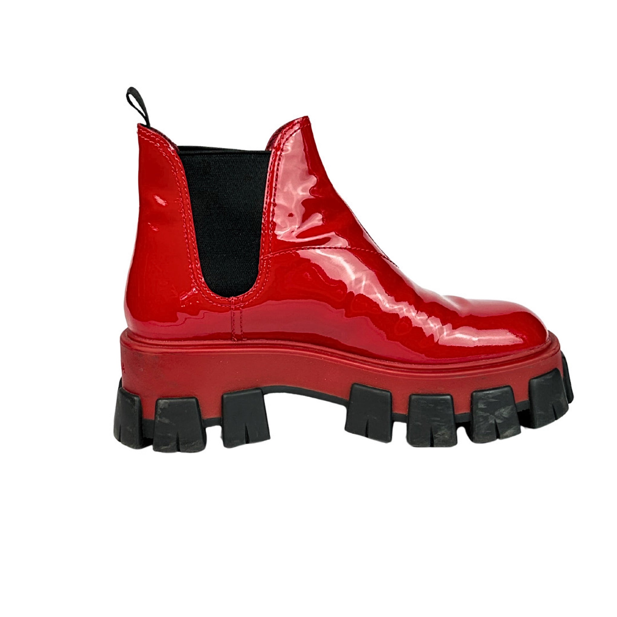 Prada Monolith Patent Boots