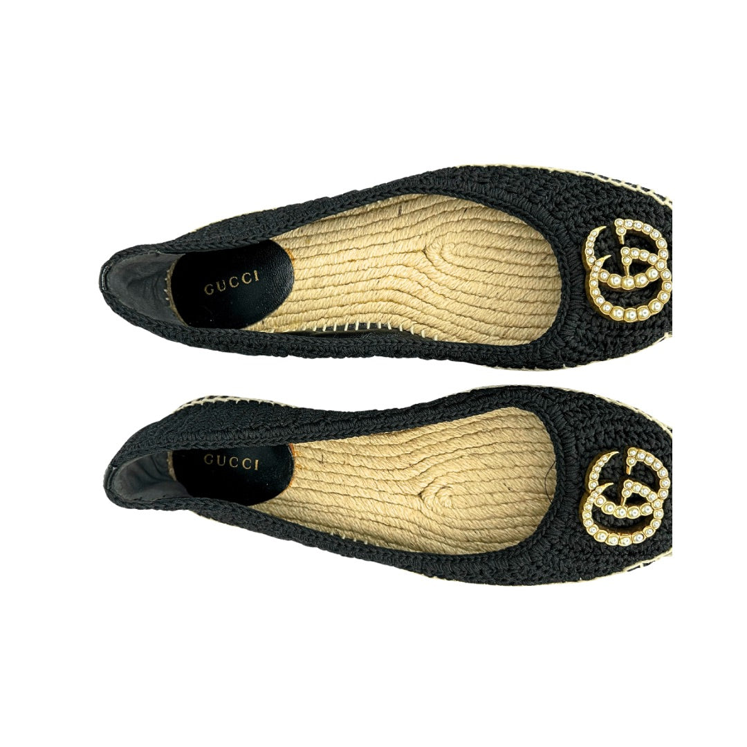 Gucci Crochet Pearly Embellished Espadrilles