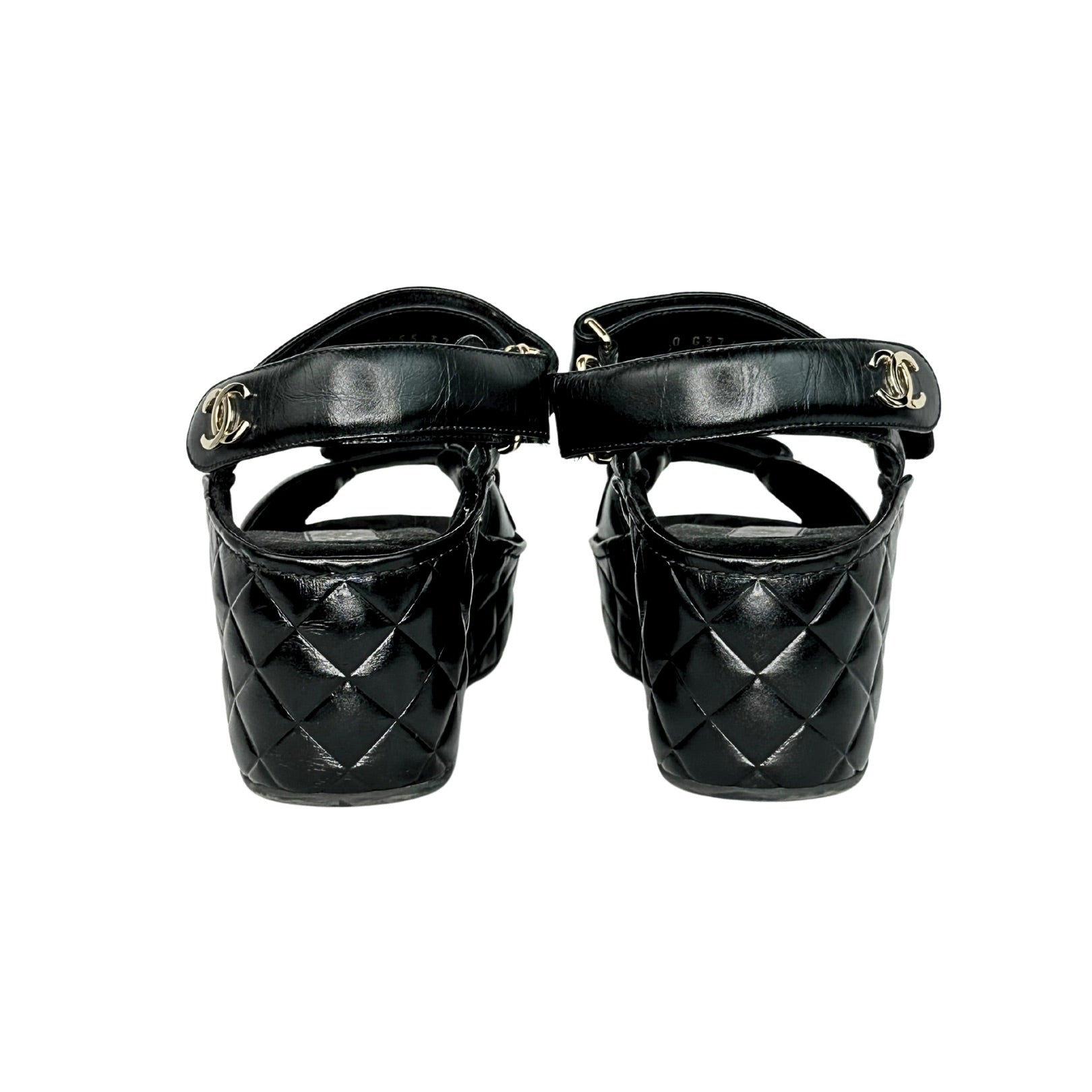 Chanel Logo Wedge Sandals