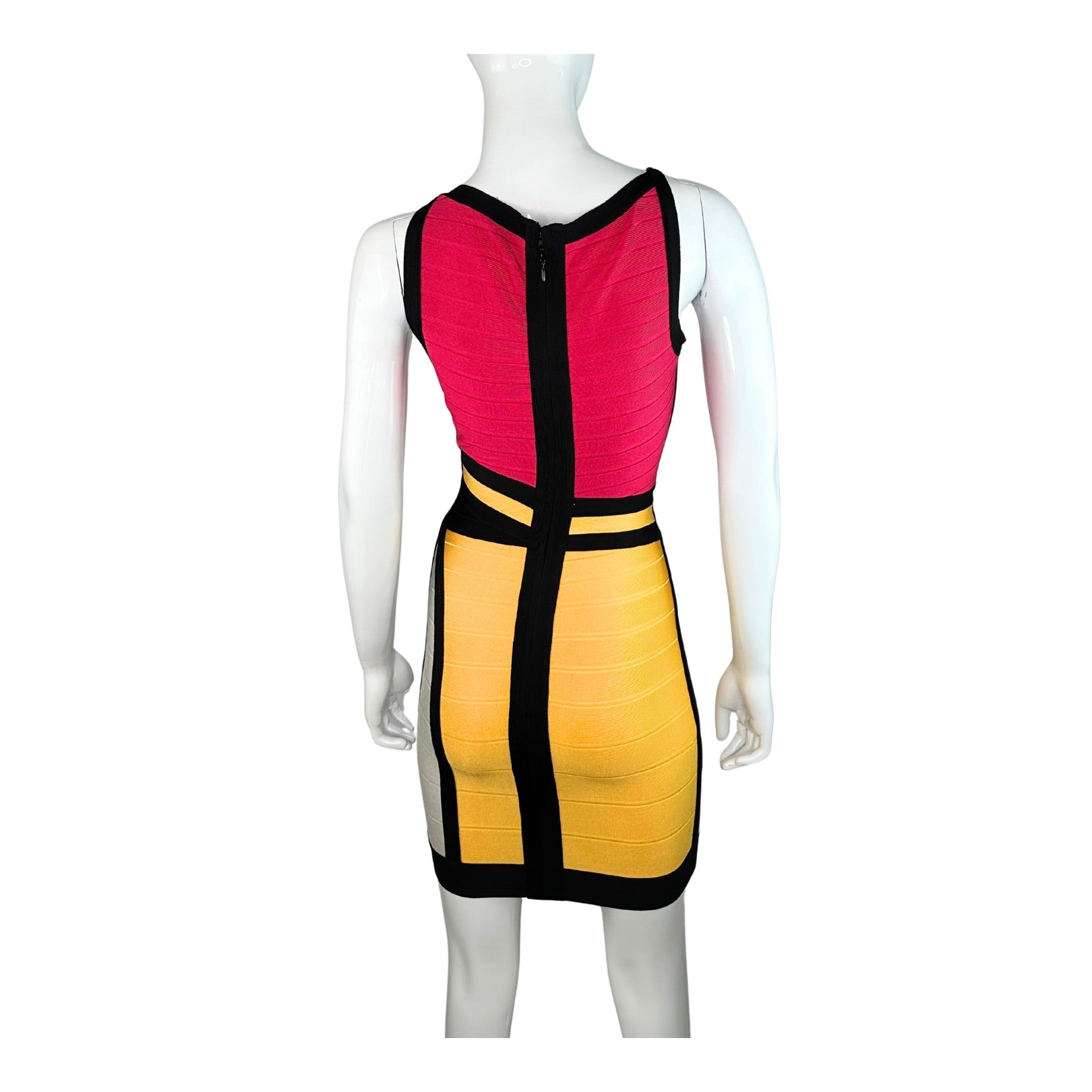 Herve Leger Nolita Cutout Colorblock Bandage Dress