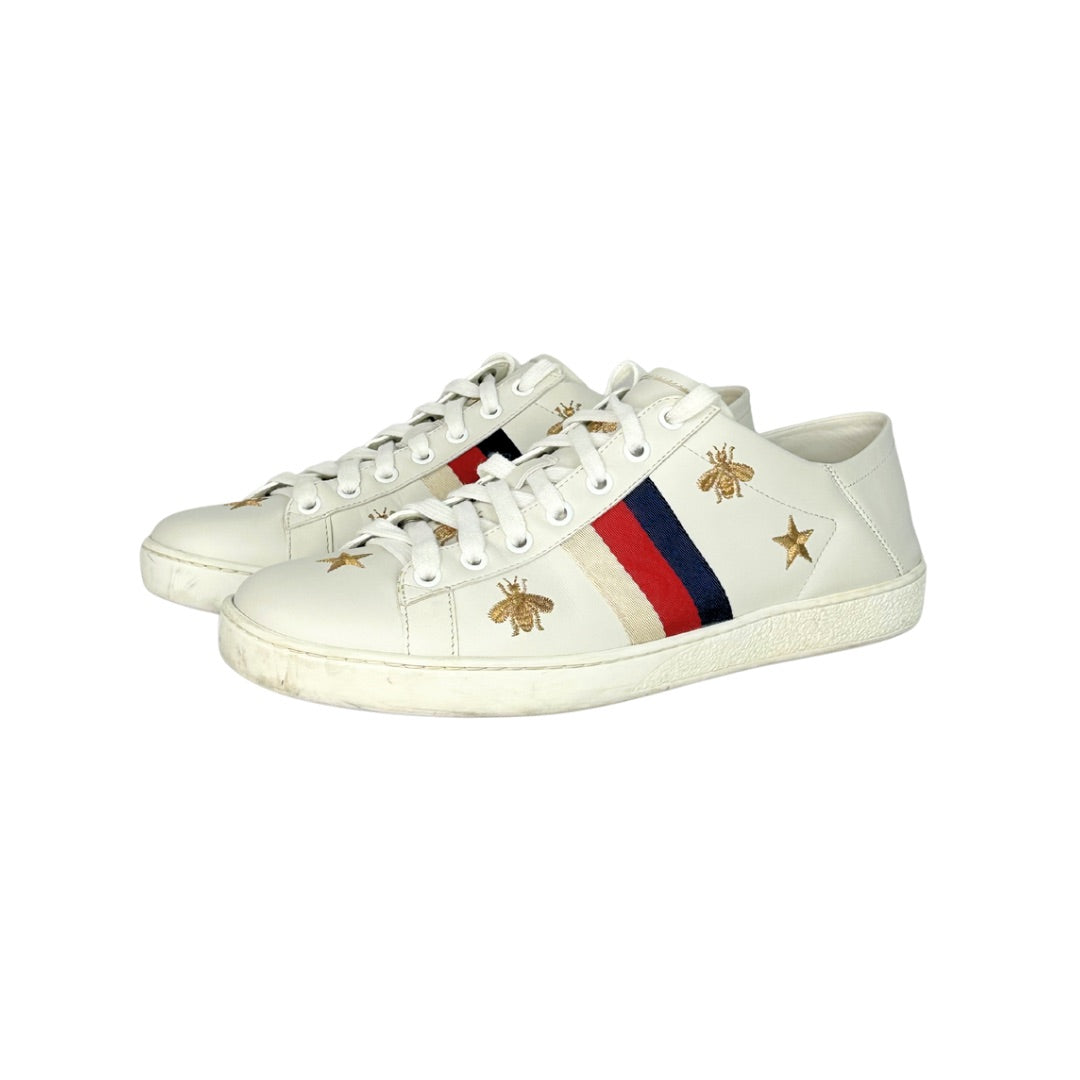 Gucci Ace Bee Star Embroidered Web Sneakers
