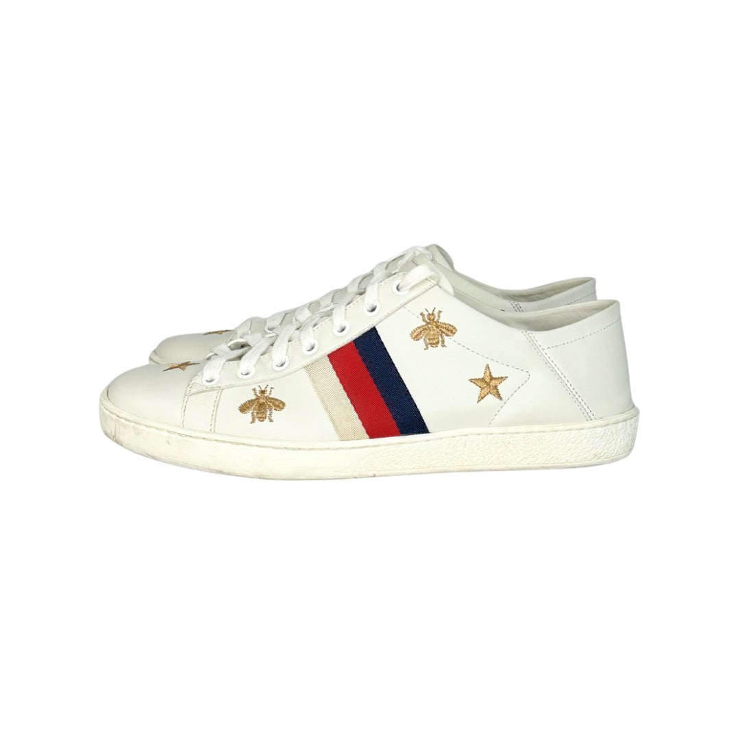 Gucci Ace Bee Star Embroidered Web Sneakers