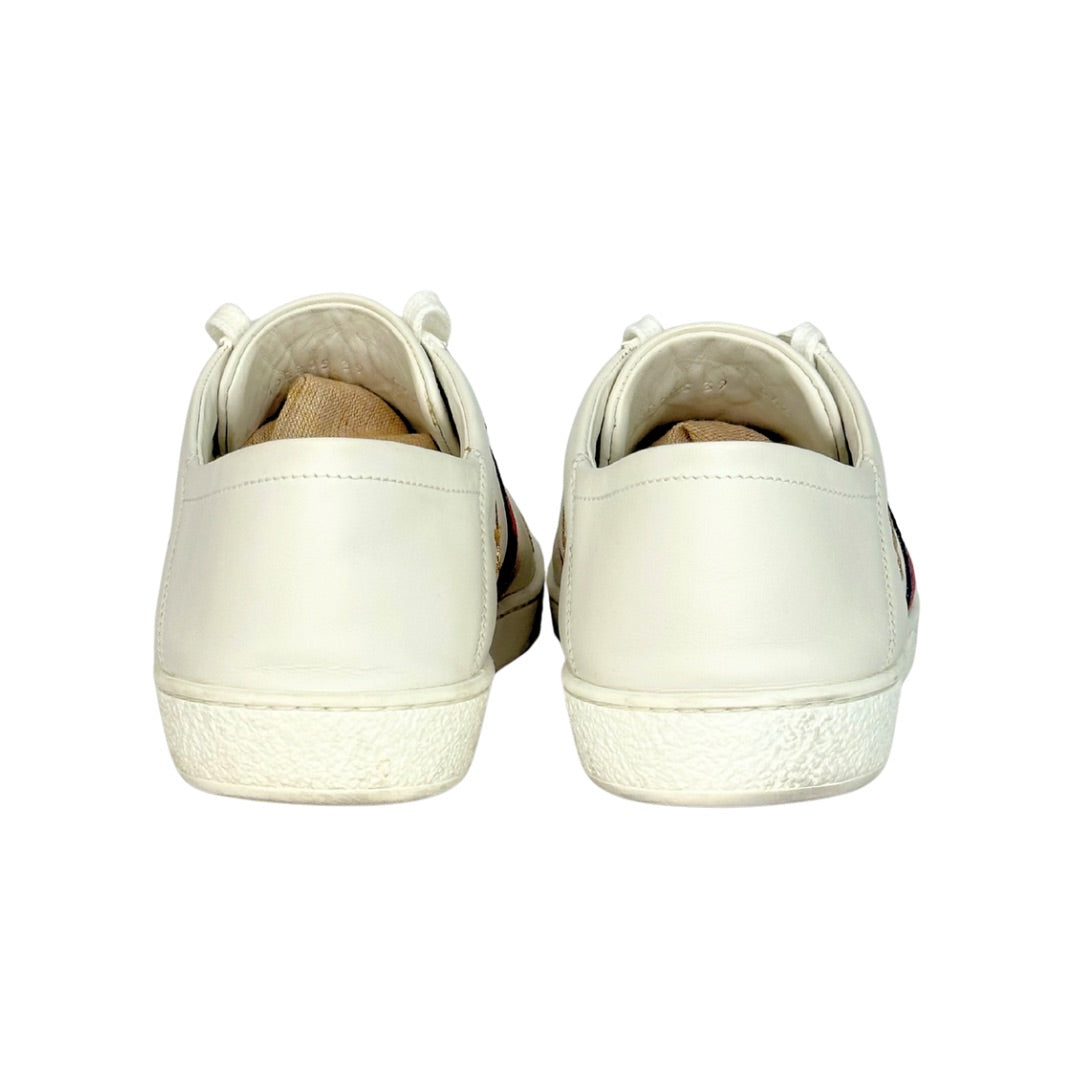Gucci Ace Bee Star Embroidered Web Sneakers