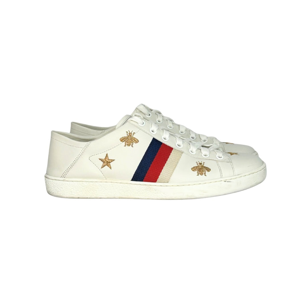 Gucci Ace Bee Star Embroidered Web Sneakers