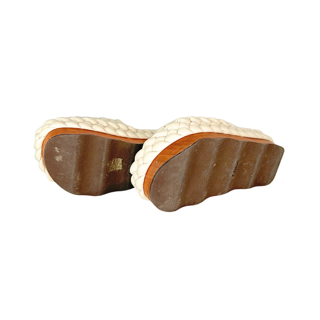 Chloé Wavy Braided Platfom Sandals