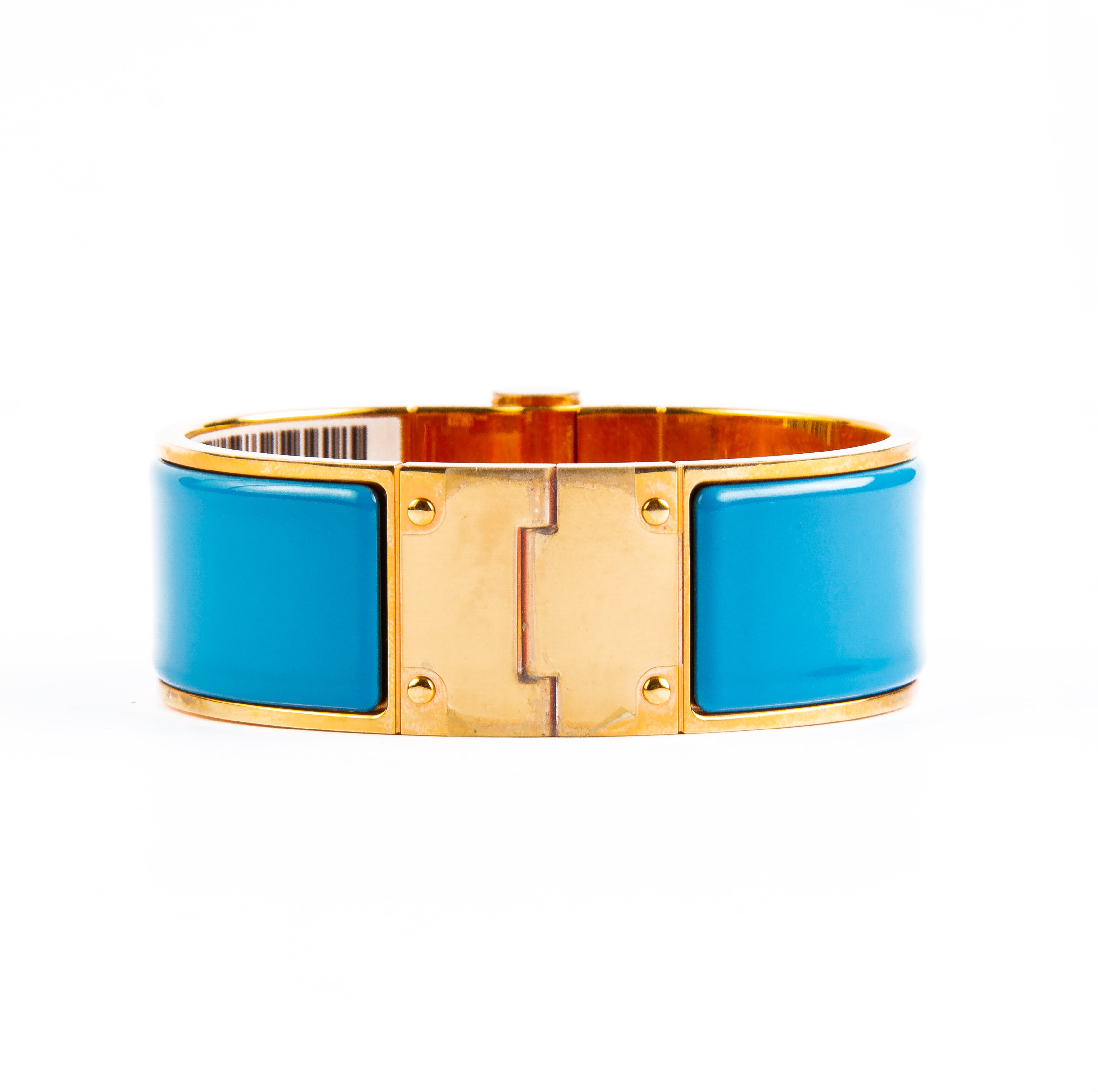 Hermès Charniere Uni Gold Plated Enamel Hinged Bracelet