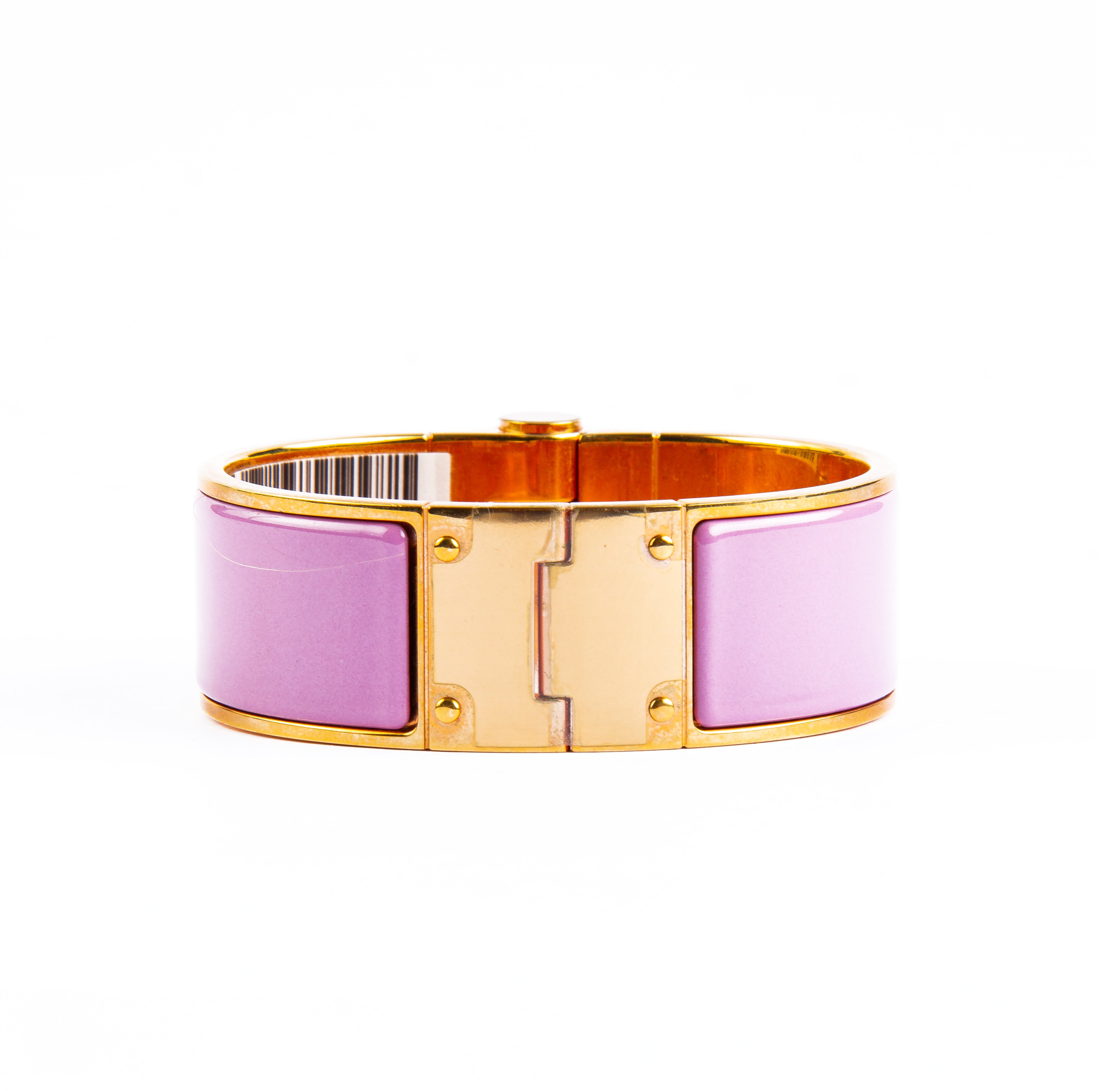 Hermès Uni Gold Plated Enamel Hinged Bracelet