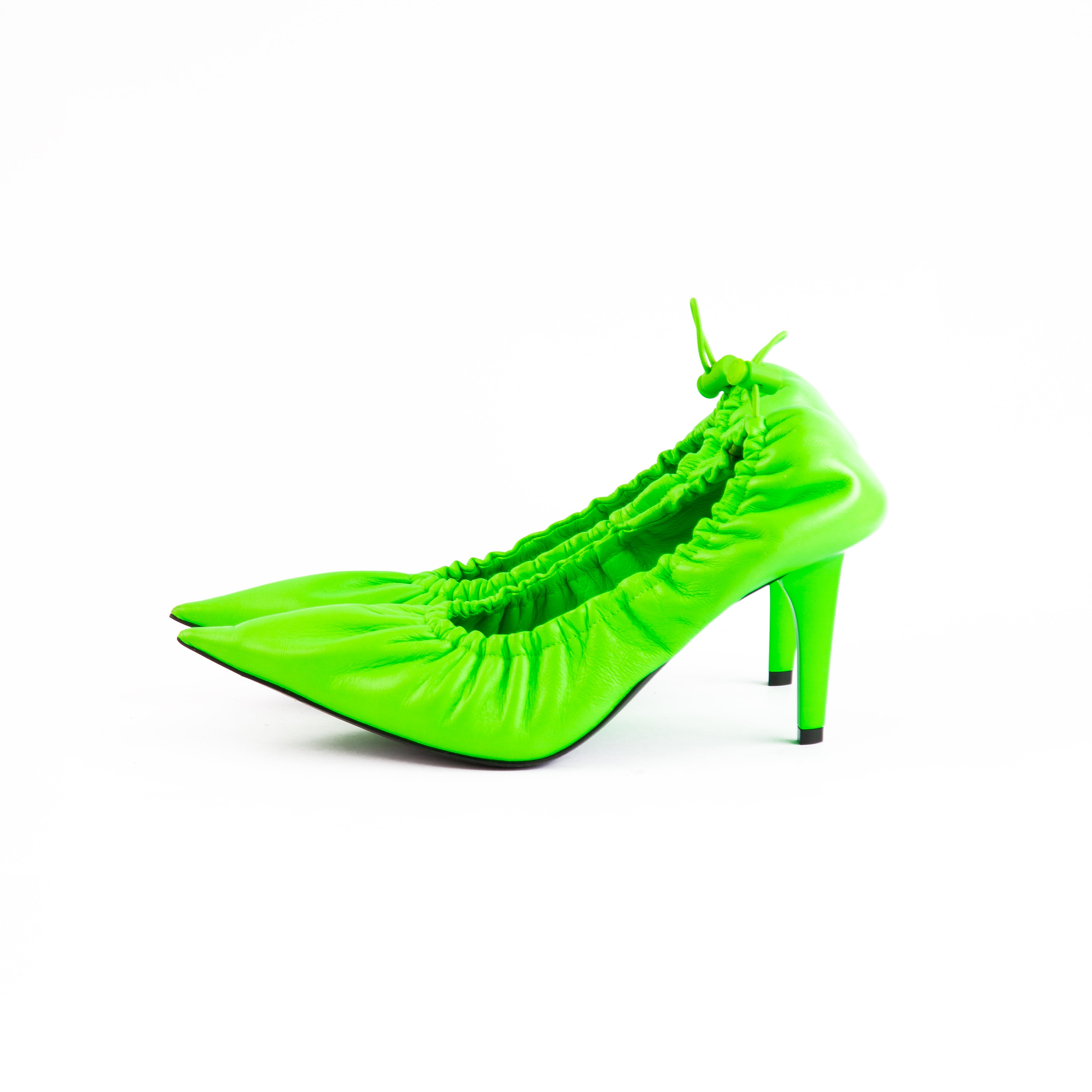 Balenciaga Green Scrunch Knife Pumps