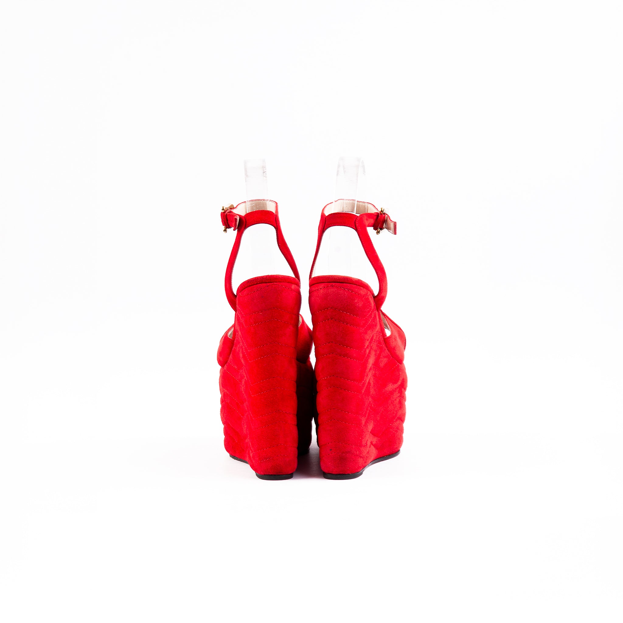 Gucci Sally Suede Platform Wedge Sandals