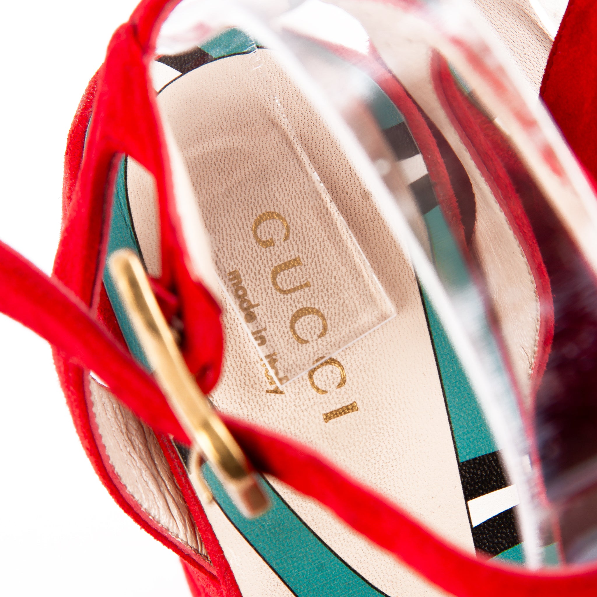 Gucci Sally Suede Platform Wedge Sandals