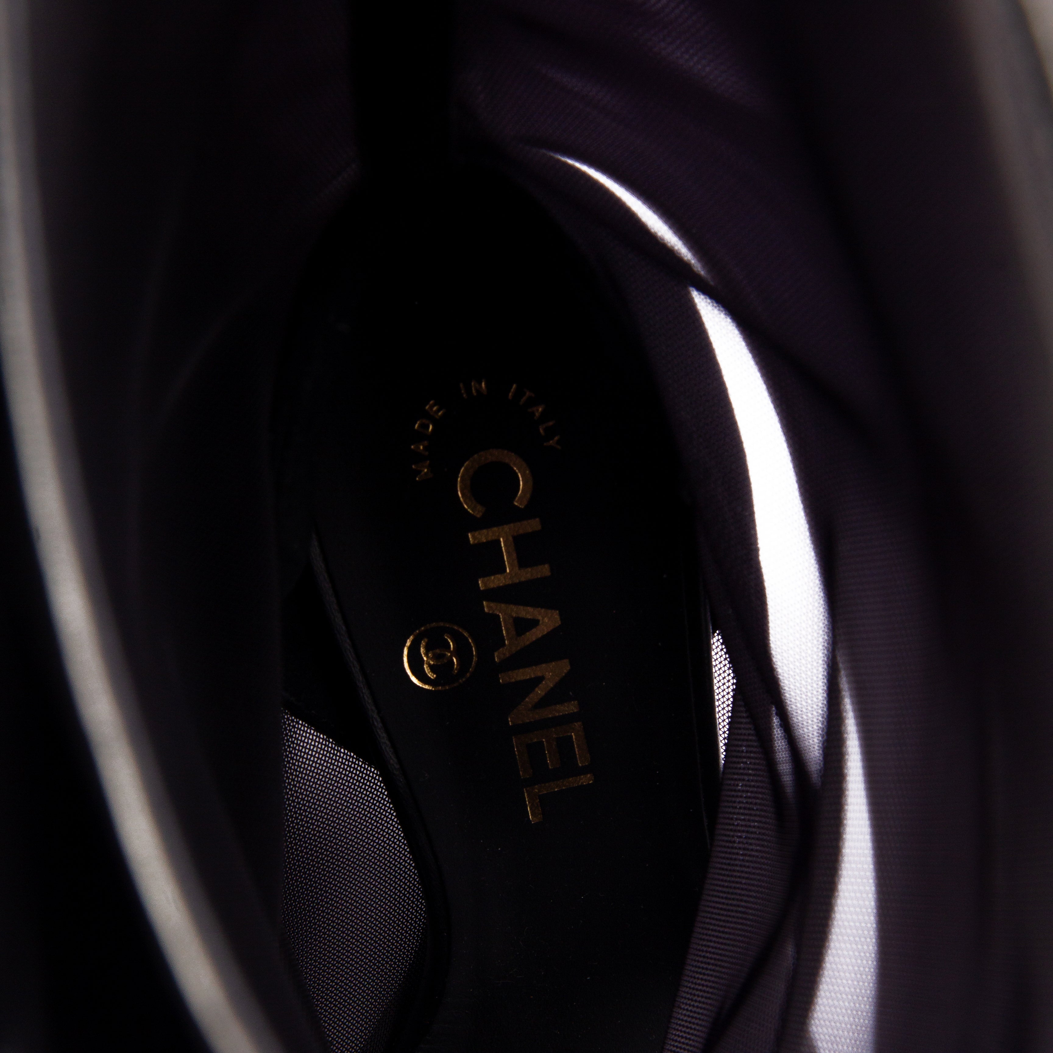 Chanel Mesh Net Cap Toe Ankle Boots