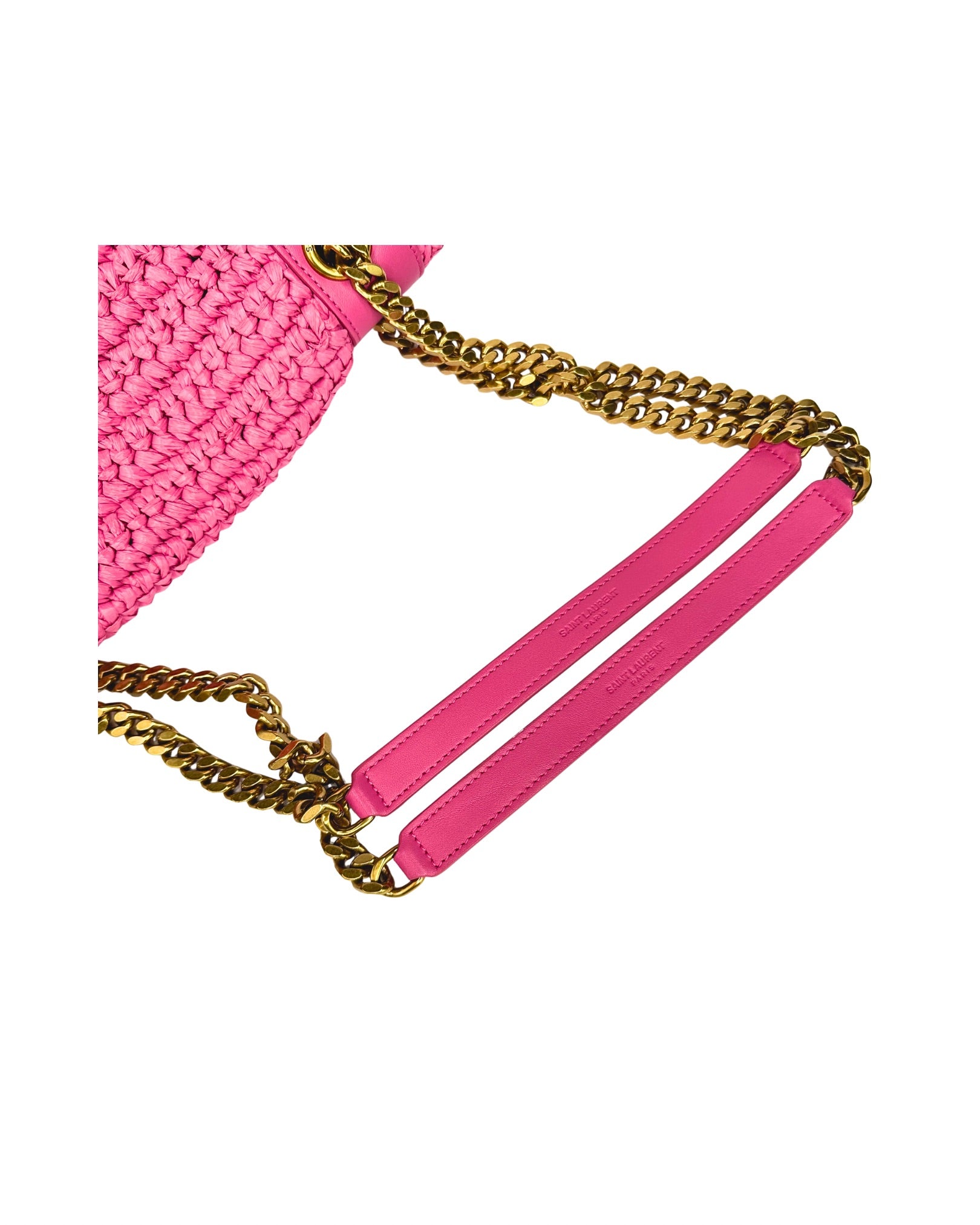 Saint Laurent Niki Raffia Medium Shoulder Bag