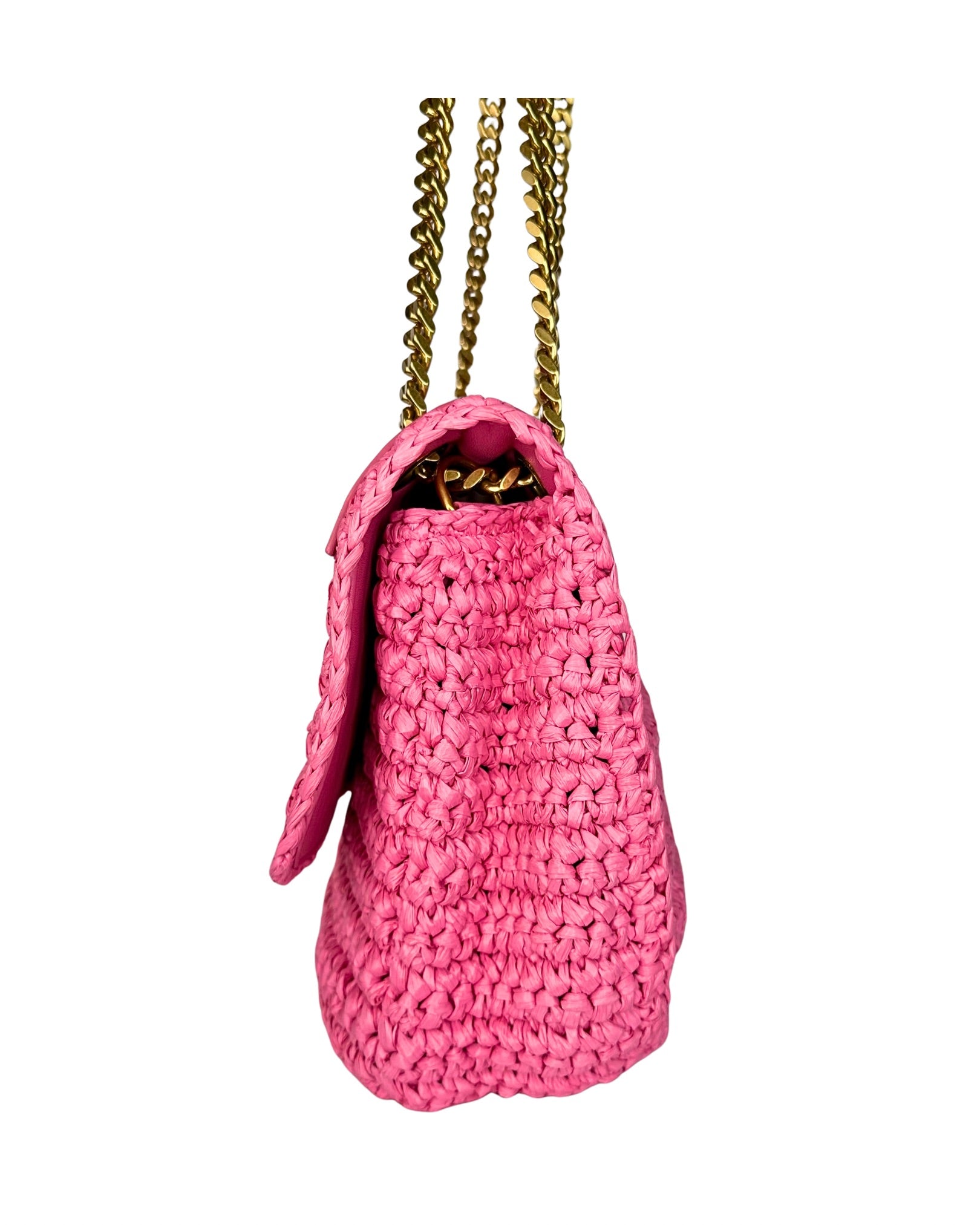 Saint Laurent Niki Raffia Medium Shoulder Bag