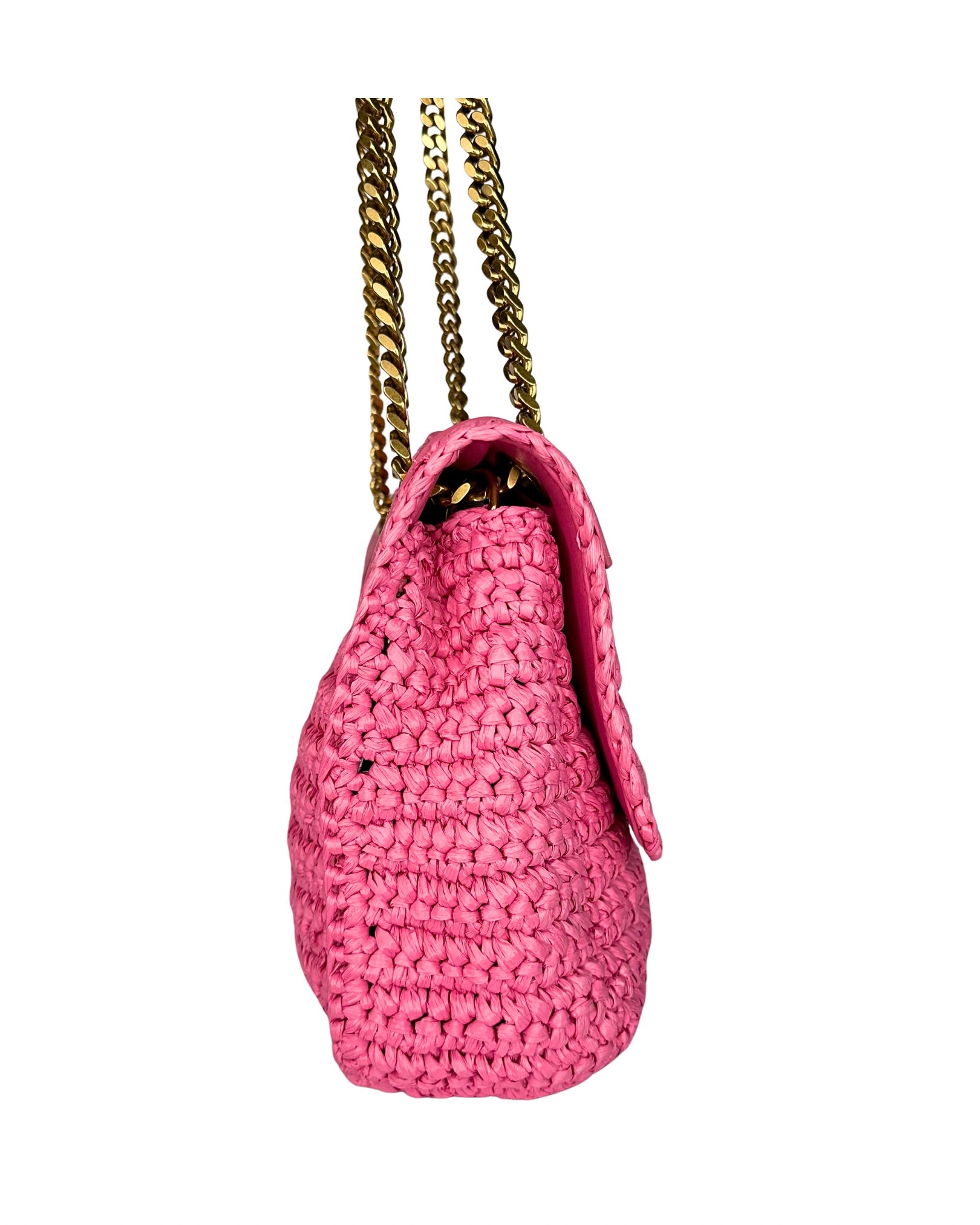 Saint Laurent Niki Raffia Medium Shoulder Bag