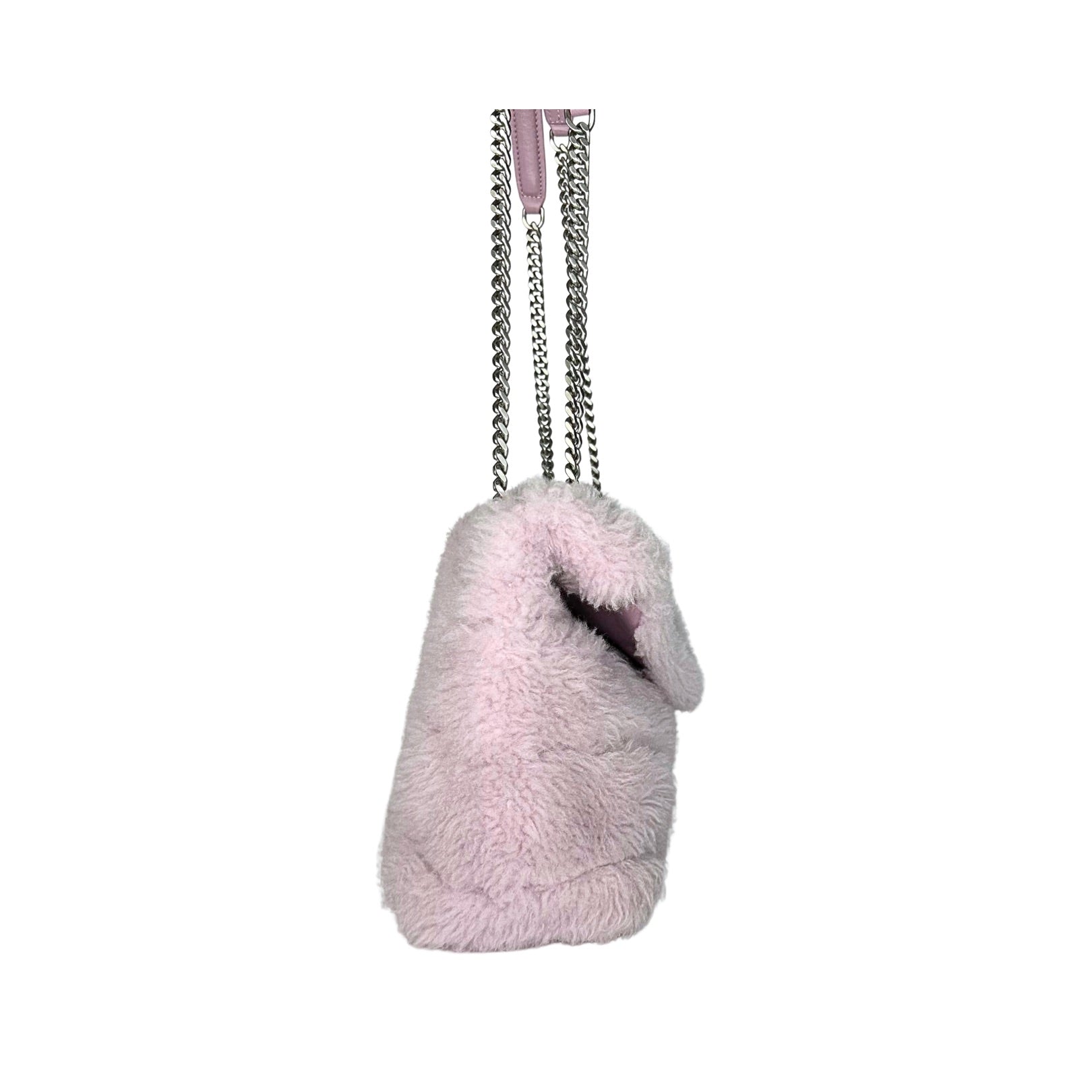 Saint Laurent Loulou Puffer Small Shearling Shoulder Bag