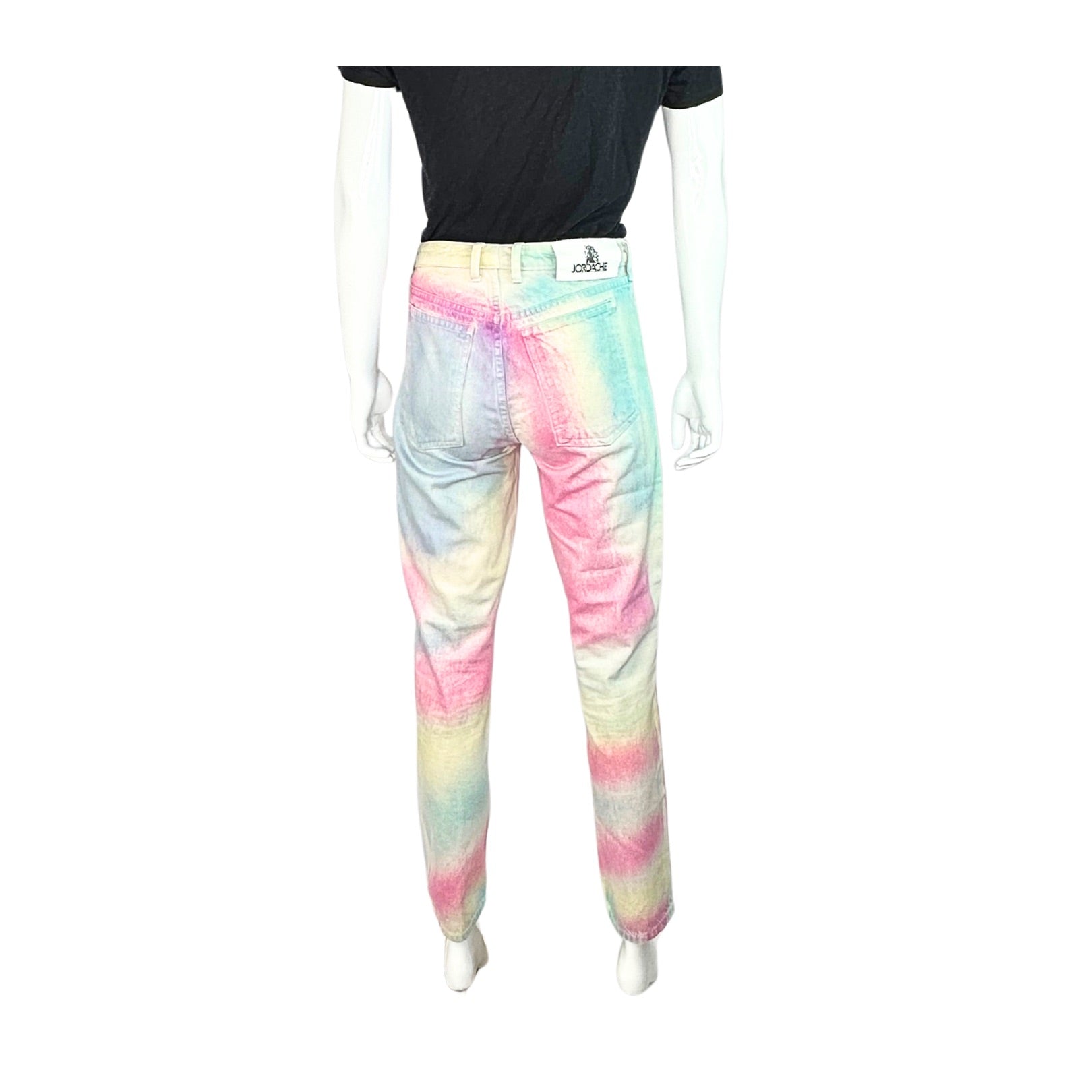 Jordache Diagonal Rainbow Vintage Crop Jeans