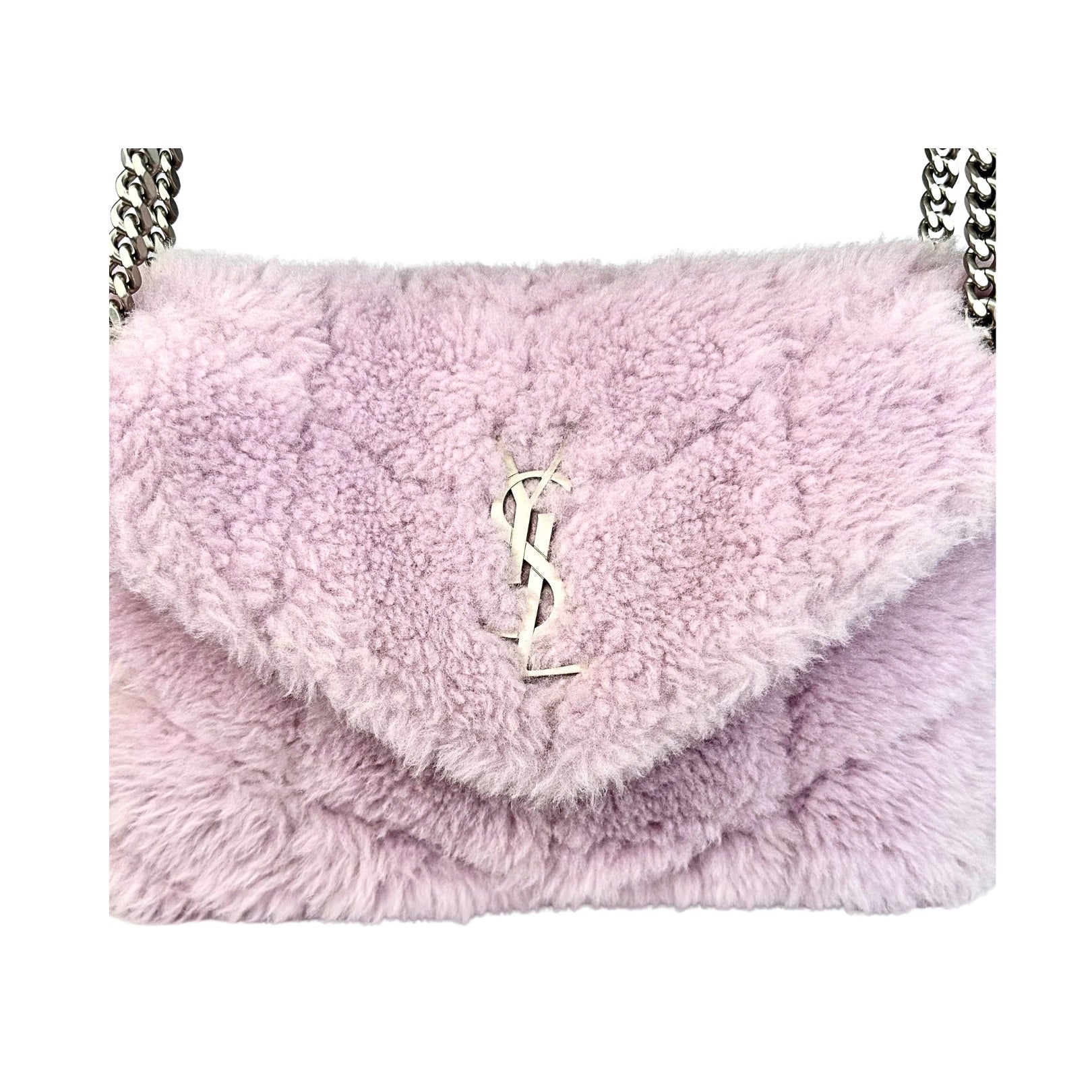 Saint Laurent Loulou Puffer Small Shearling Shoulder Bag