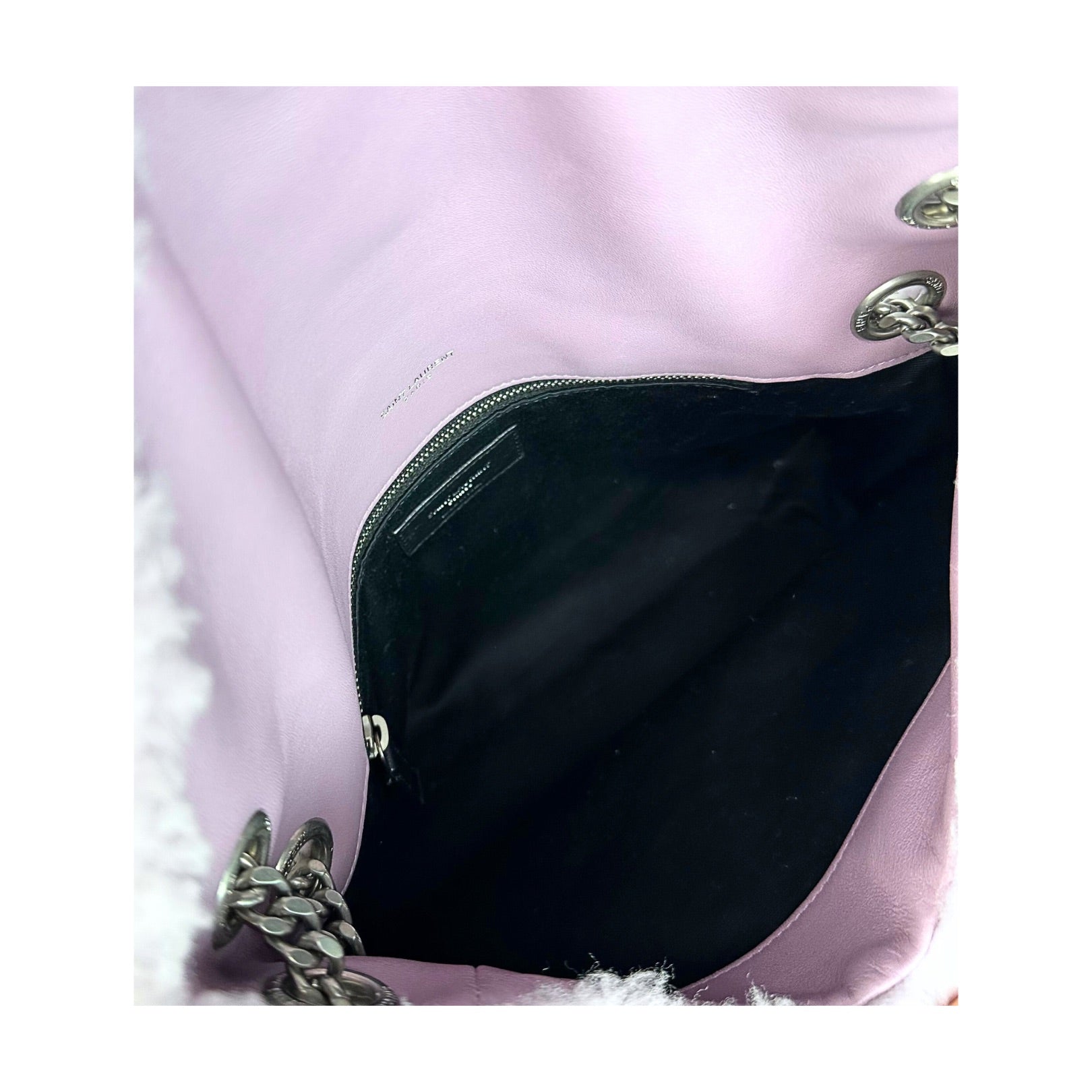 Saint Laurent Loulou Puffer Small Shearling Shoulder Bag