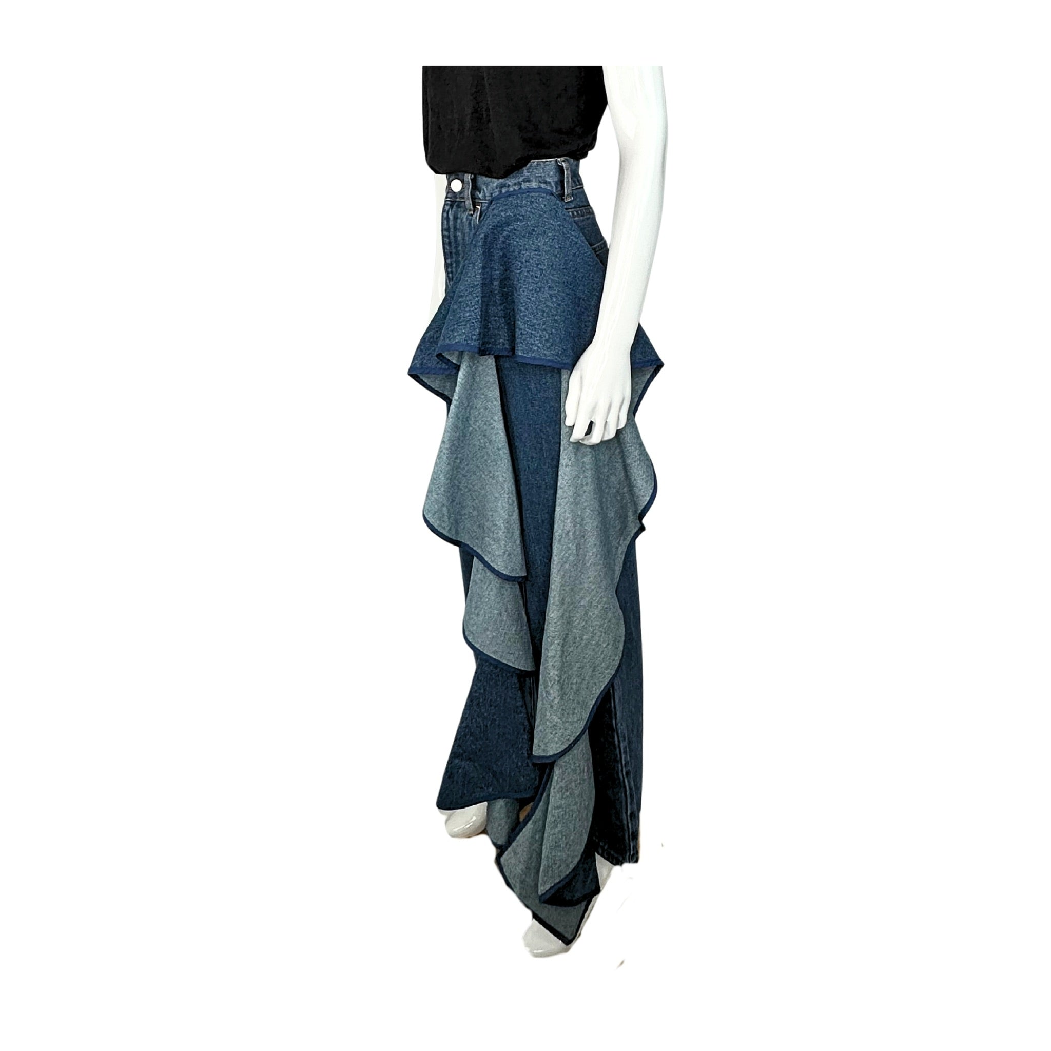 Solace London Tay Ruffle-Detailed Jeans