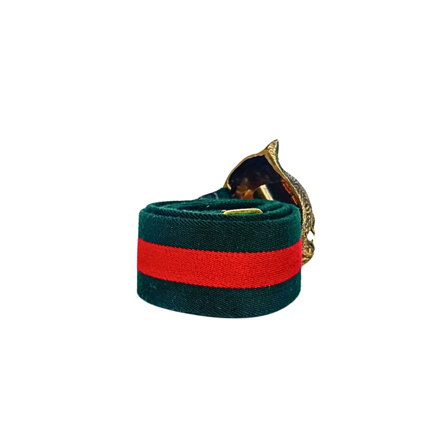 Gucci Web Feline Buckle Belt