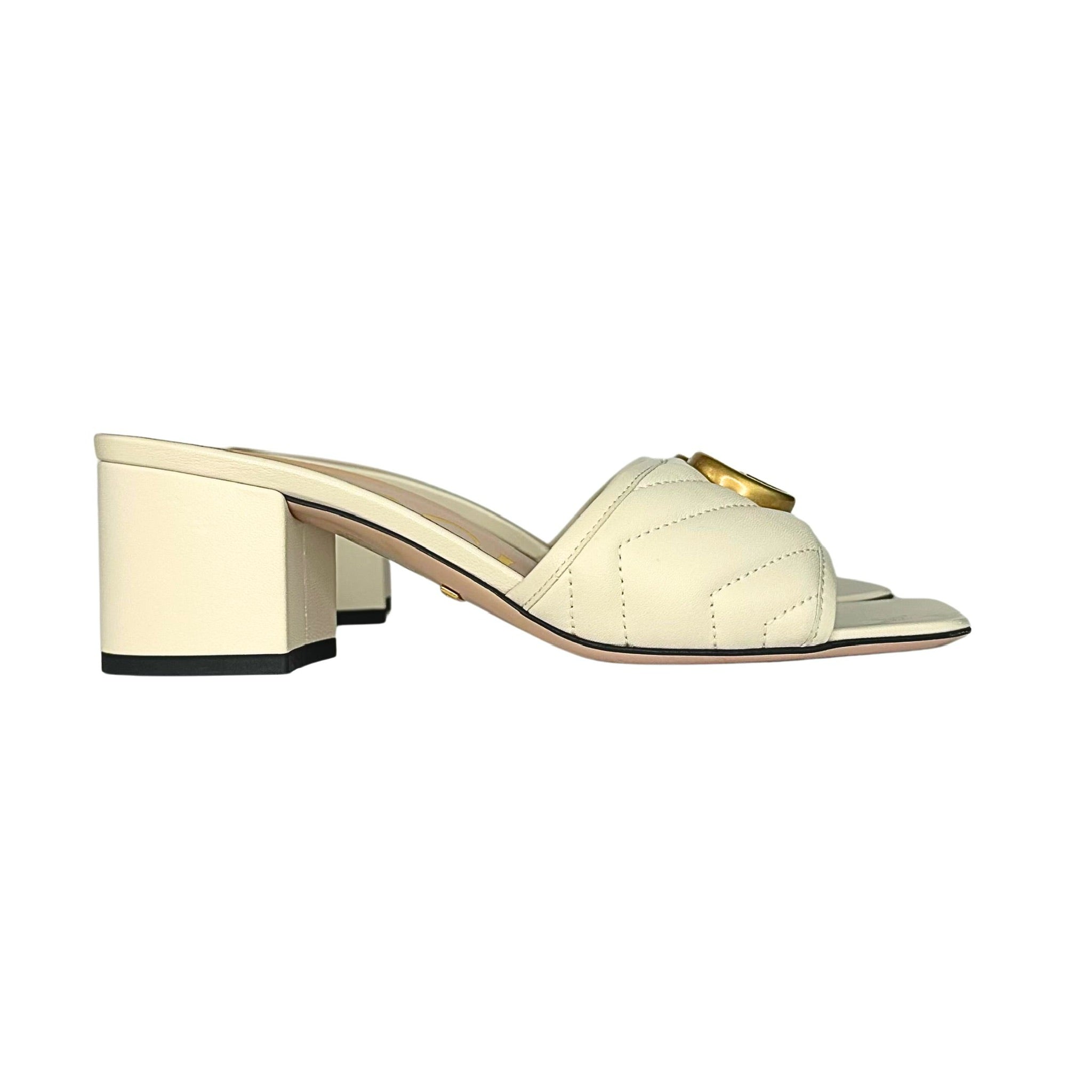 Gucci Matelasse GG Marmont Slide Heeled Sandals