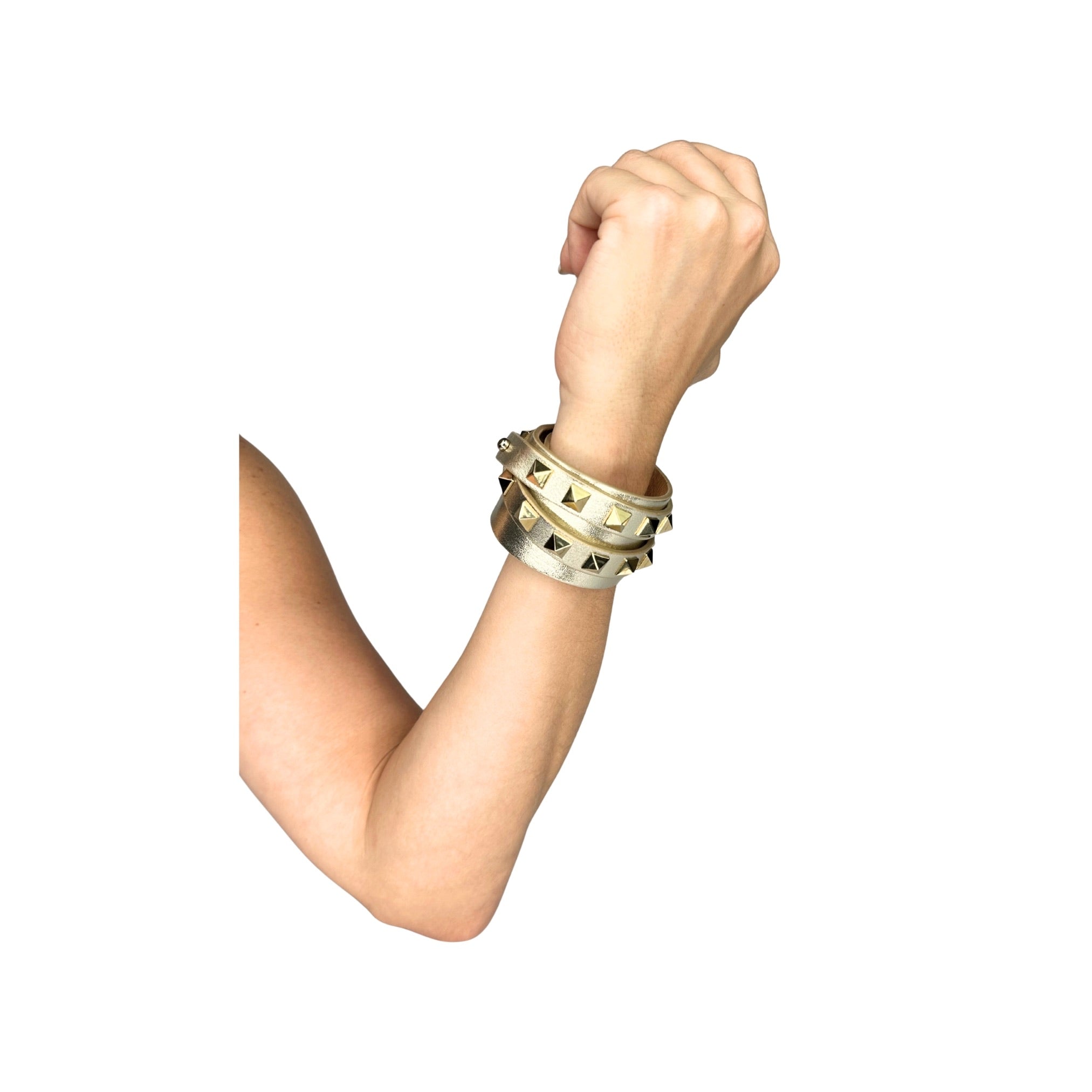 Valentino Rockstud Wide Double Wrap Bracelet