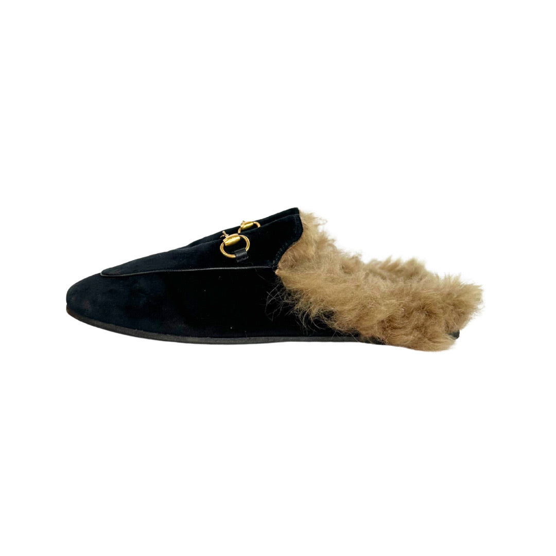 Gucci Princetown Fur-lined Mules