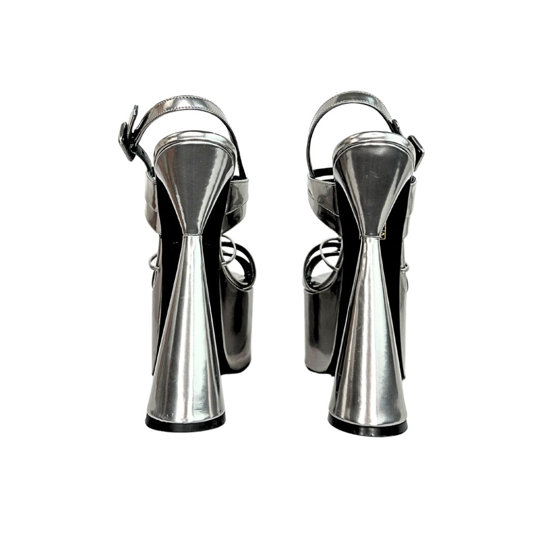 Daccori Belle Silver Platform Sandals