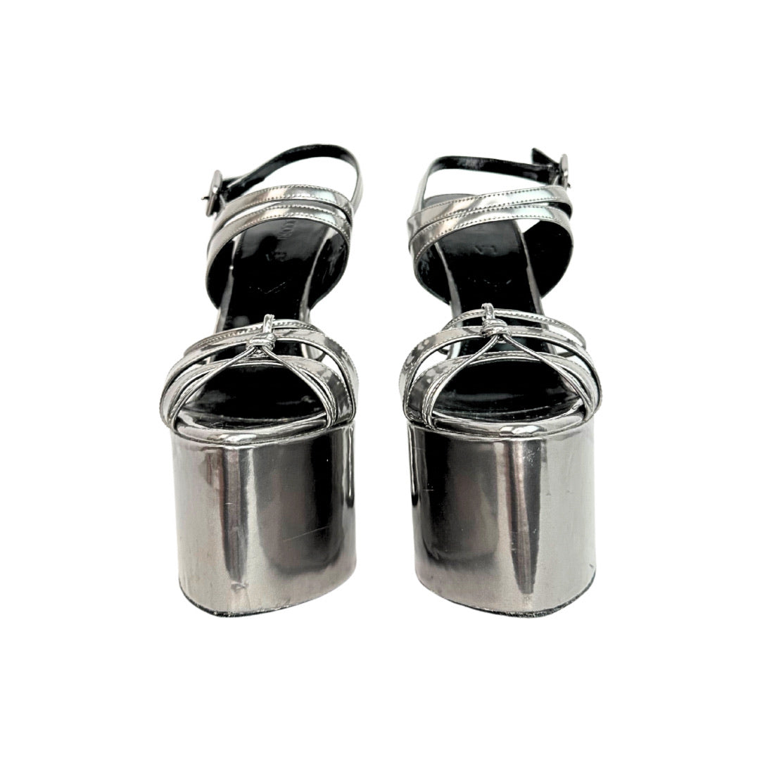 Daccori Belle Silver Platform Sandals