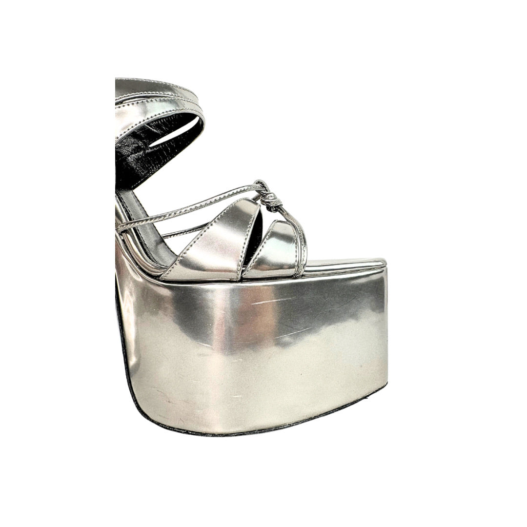 Daccori Belle Silver Platform Sandals