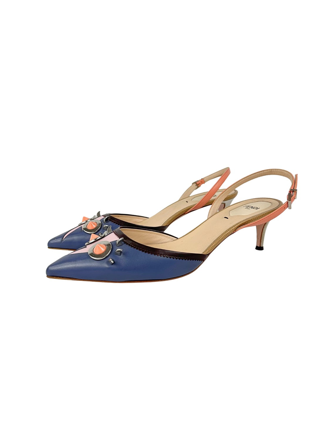 Fendi Monsters Eye Slingback Pumps