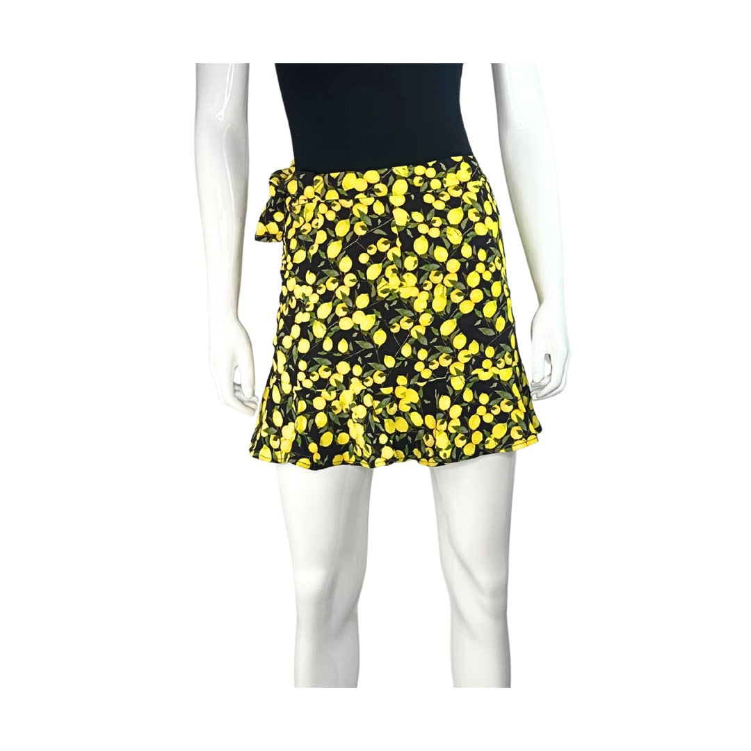 Parker Lemon Print Ruched Mini Skirt