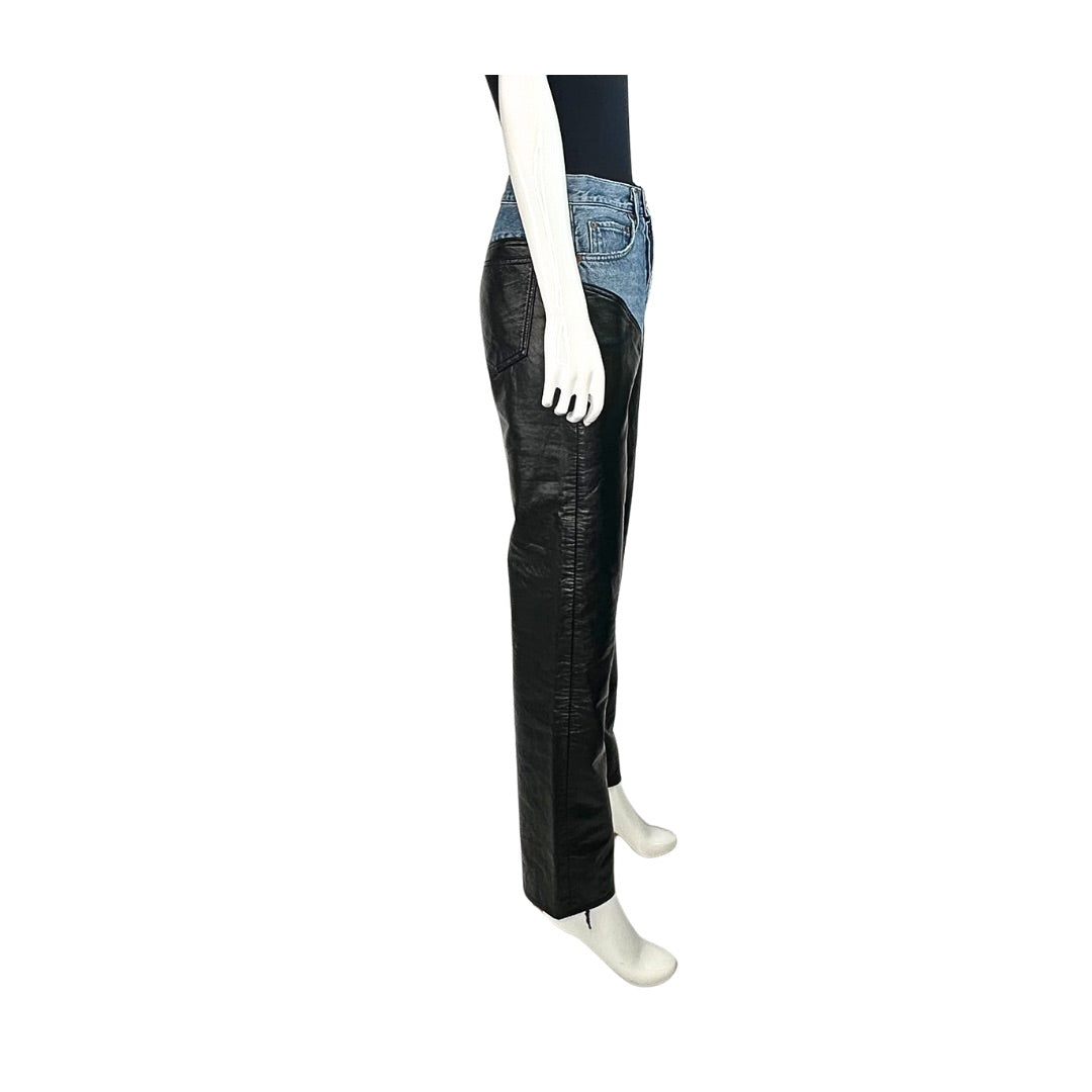 AGOLDE Harley Denim and Leather Jeans