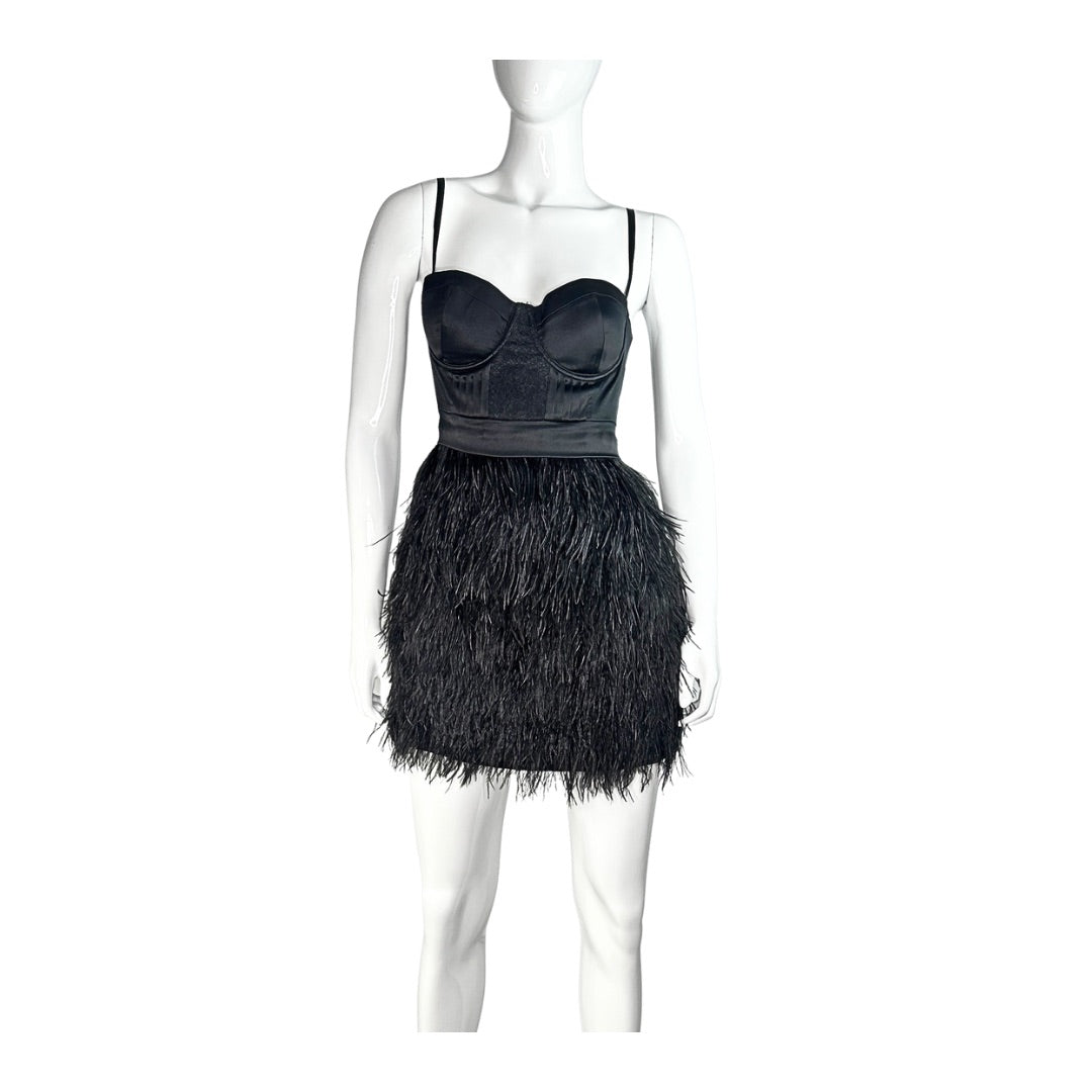 Marciano Feathered Corset Dress