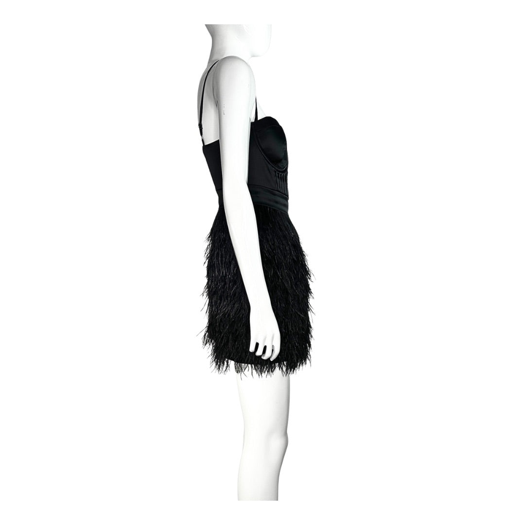Marciano Feathered Corset Dress