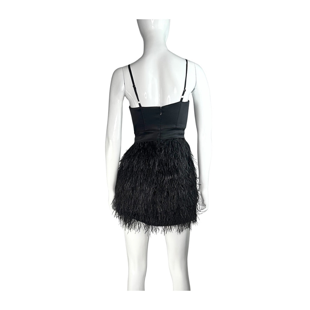 Marciano Feathered Corset Dress